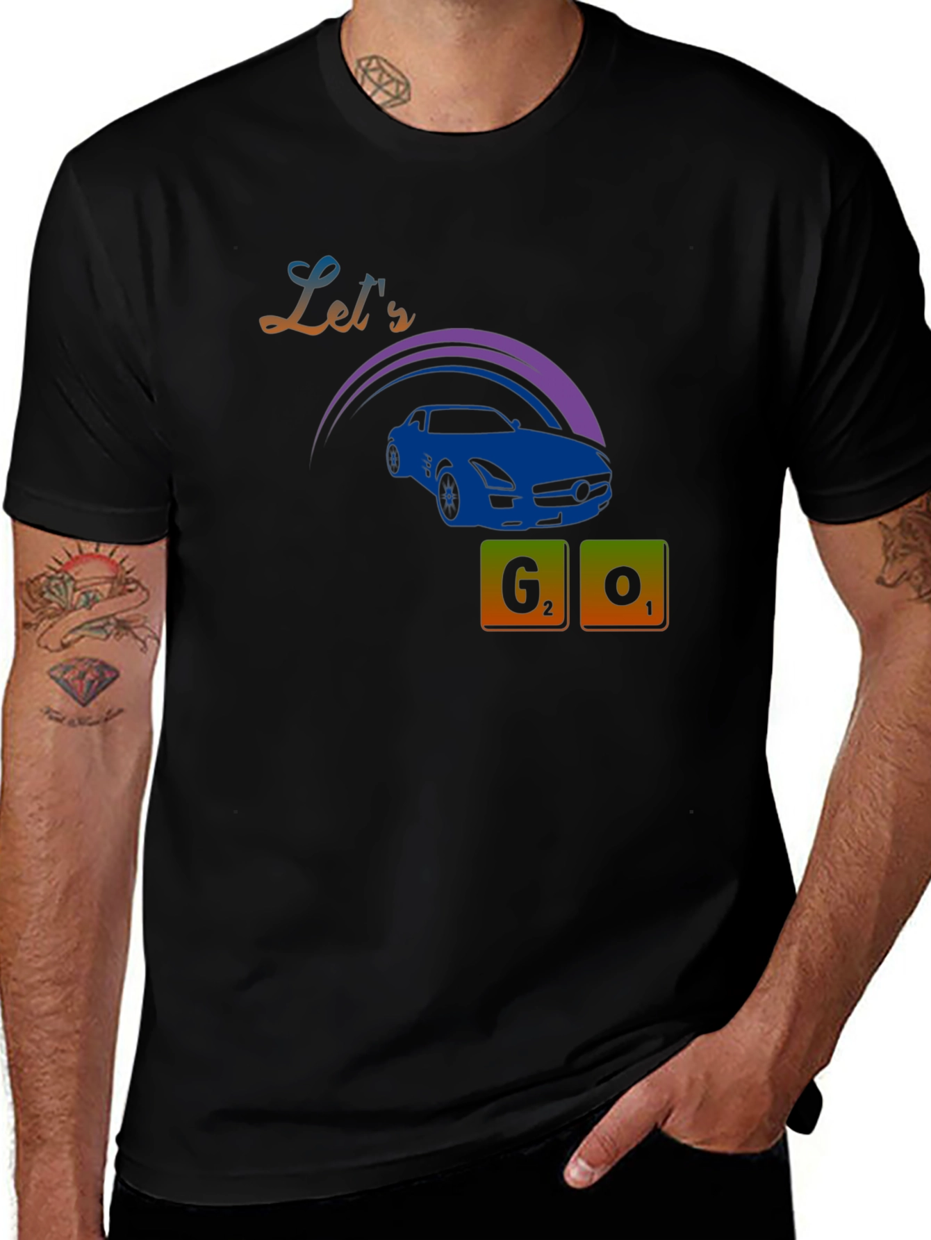 Lets Go Car Graphic Tee - Black