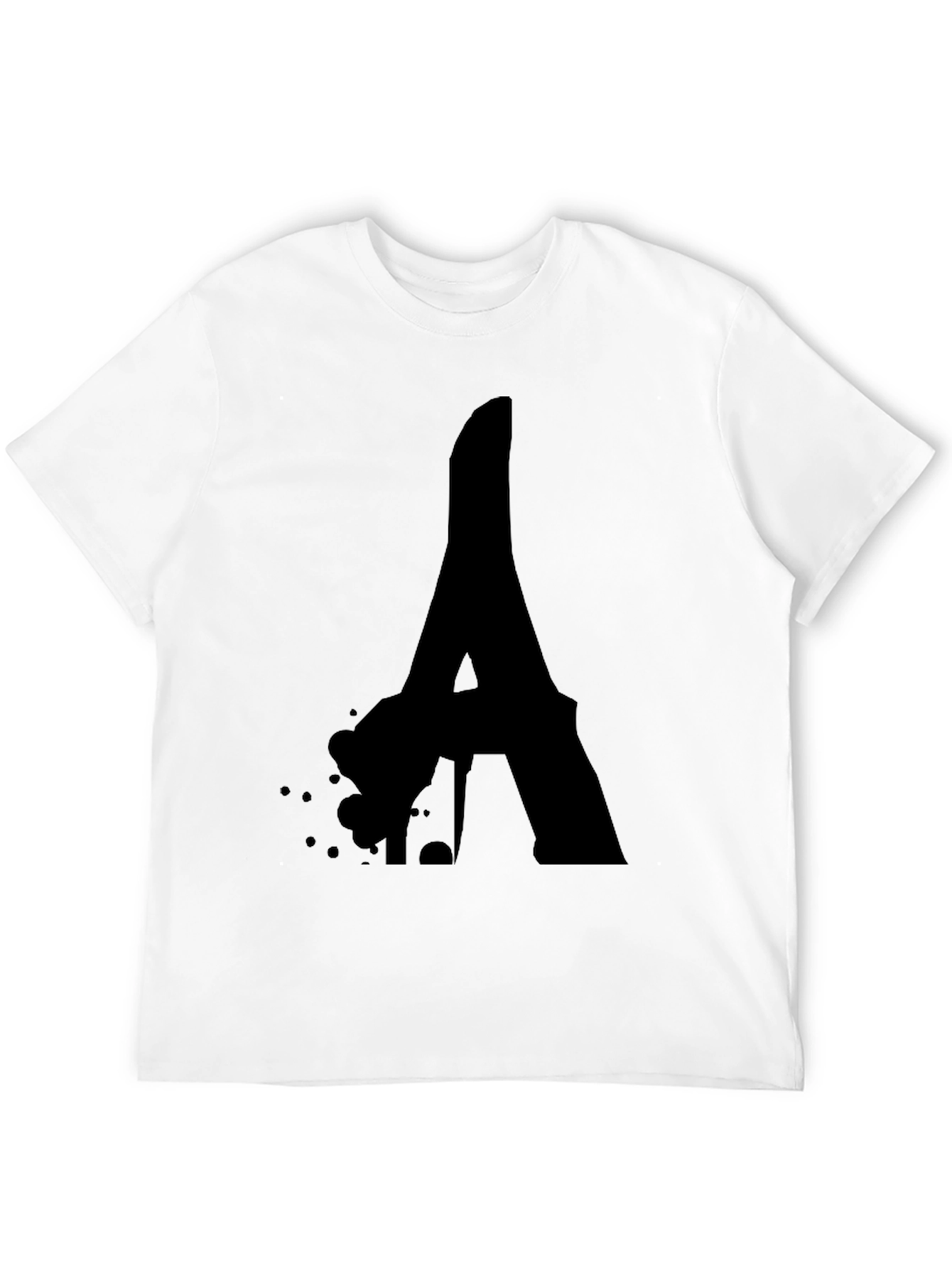 Bold Letter A Black Graphic Tee - Modern Style