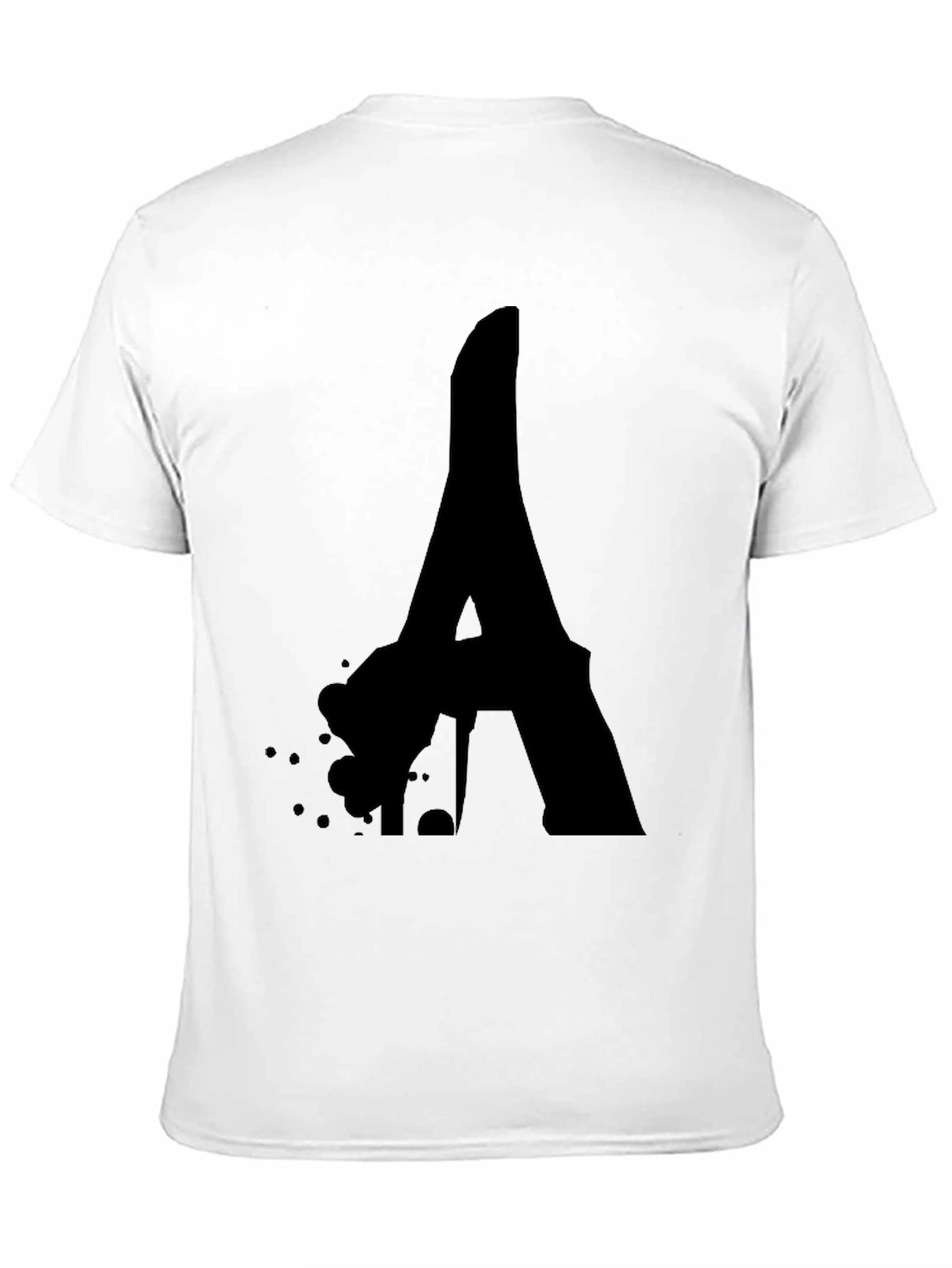 Bold Letter A Black Graphic Tee - Modern Style