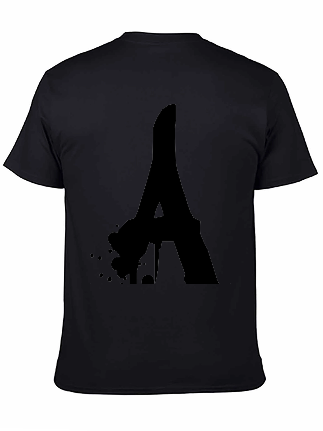 Bold Letter A Black Graphic Tee - Modern Style