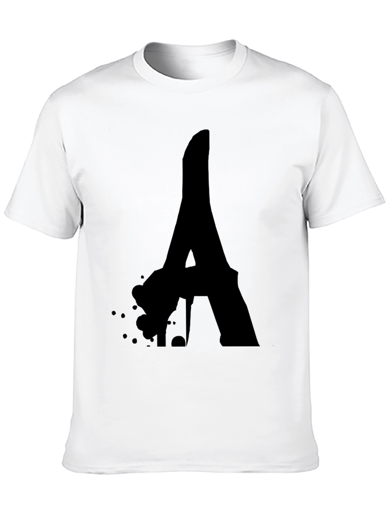 Bold Letter A Black Graphic Tee - Modern Style