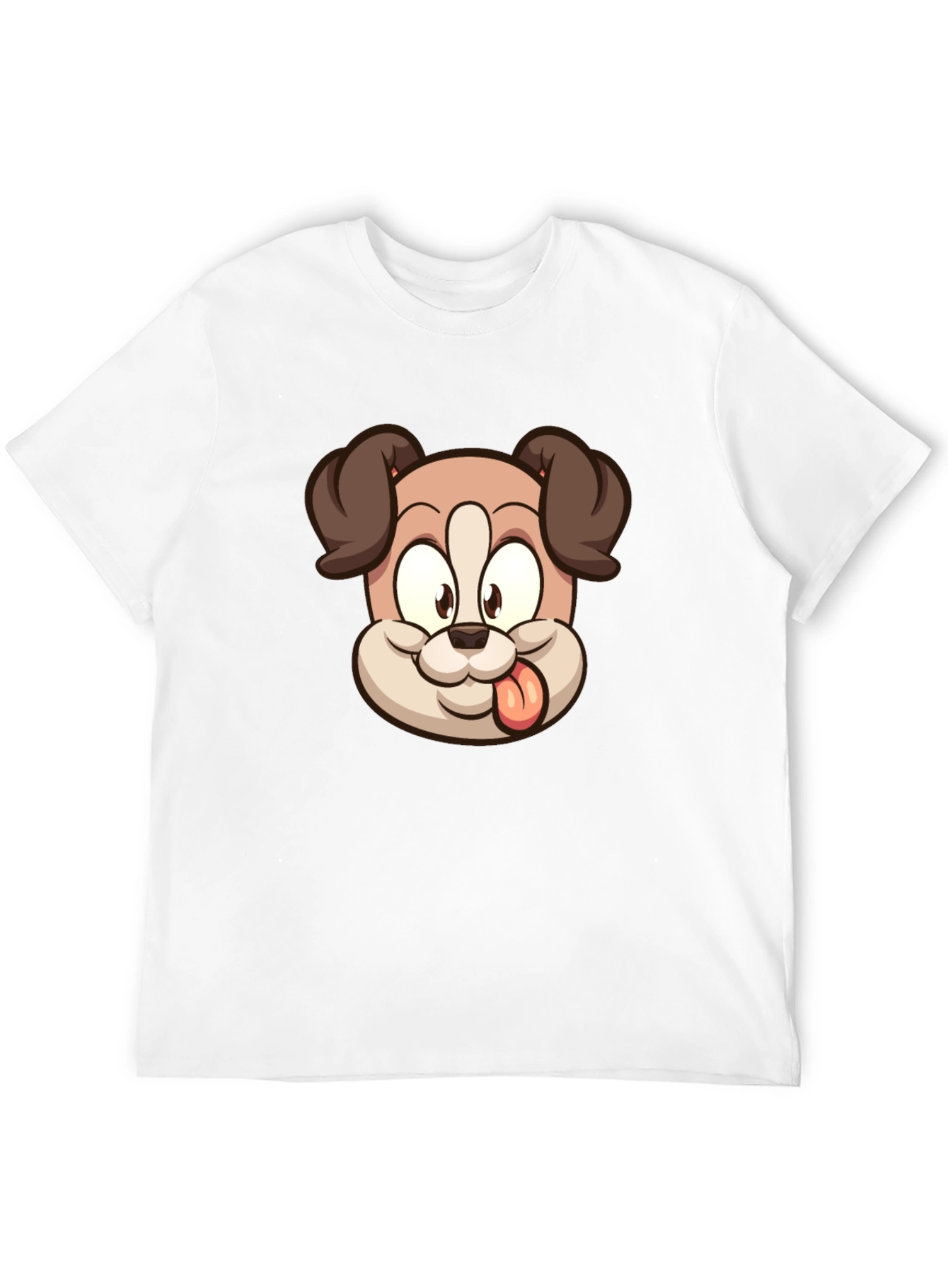Cartoon Dog Graphic T-Shirt - Black Cotton Tee