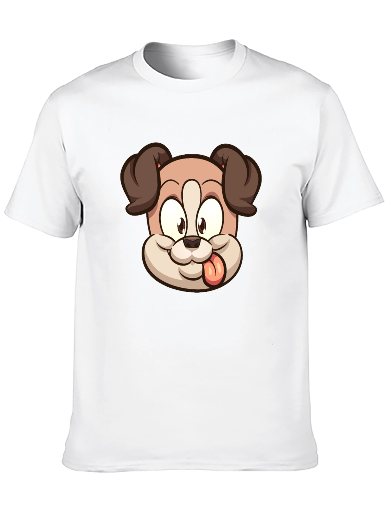 Cartoon Dog Graphic T-Shirt - Black Cotton Tee
