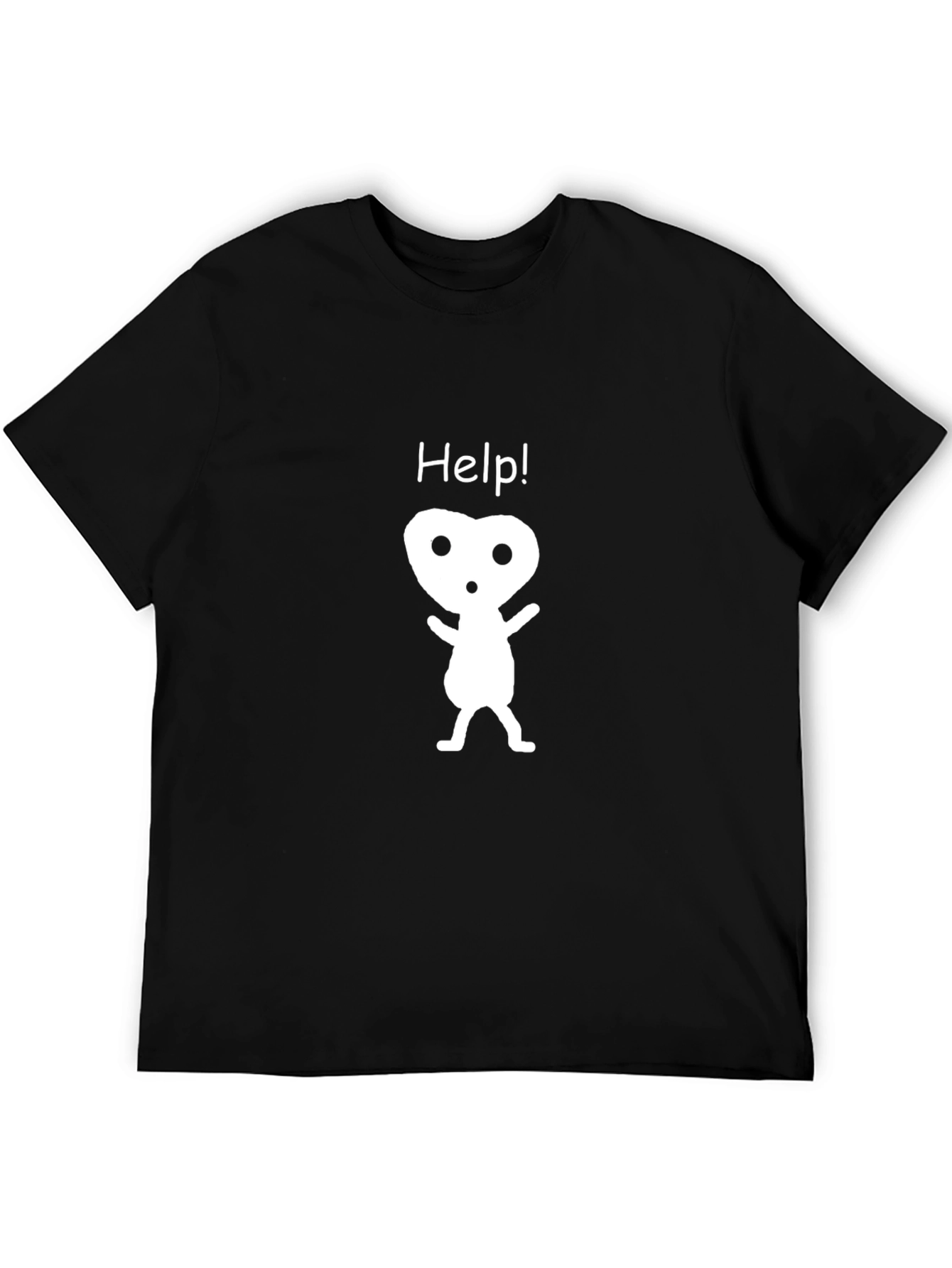 Help! Graphic Black T-Shirt - Kodama Spirit