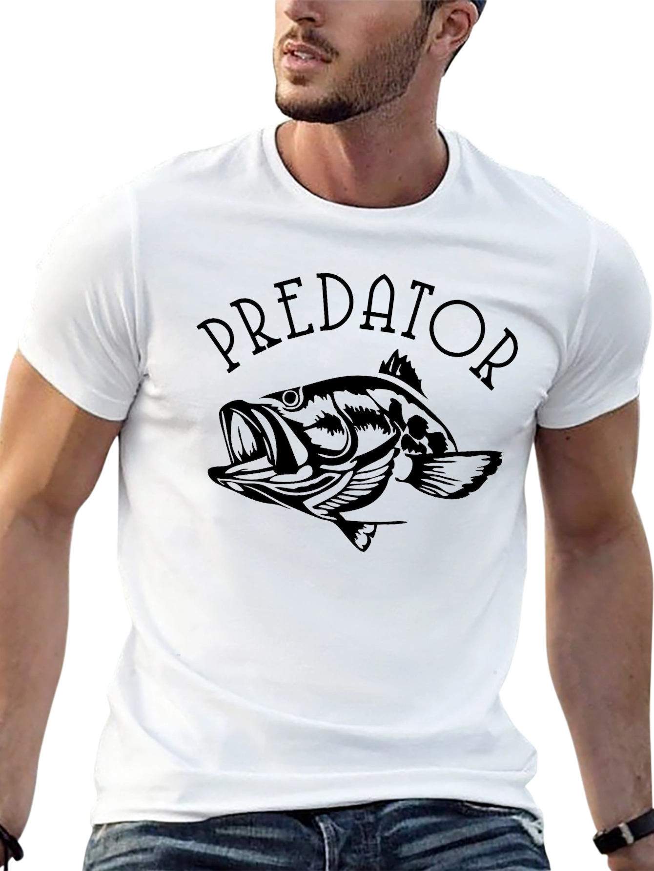 Predator Fish Graphic T-Shirt - Mens Black Tee