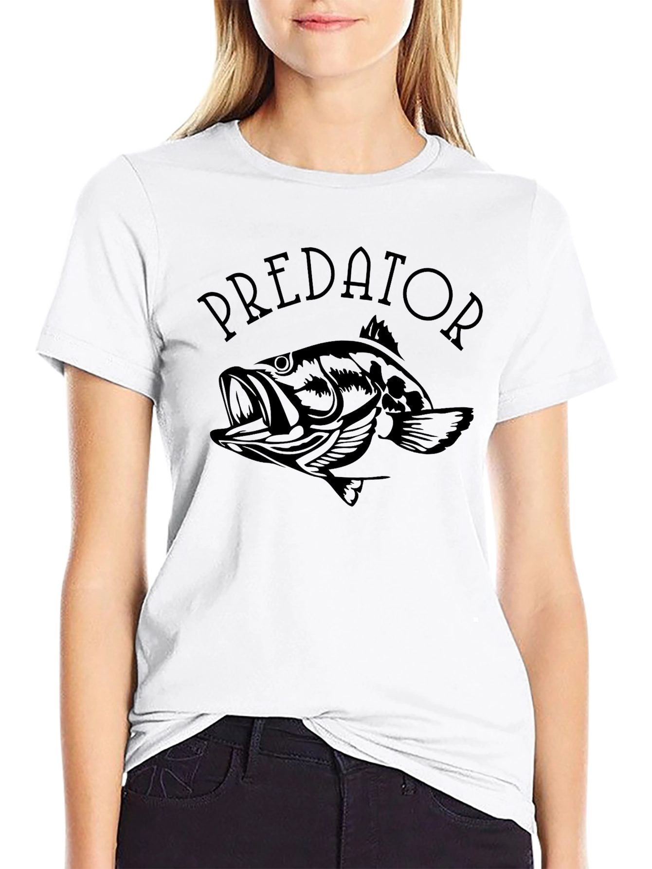 Predator Fish Graphic T-Shirt - Mens Black Tee