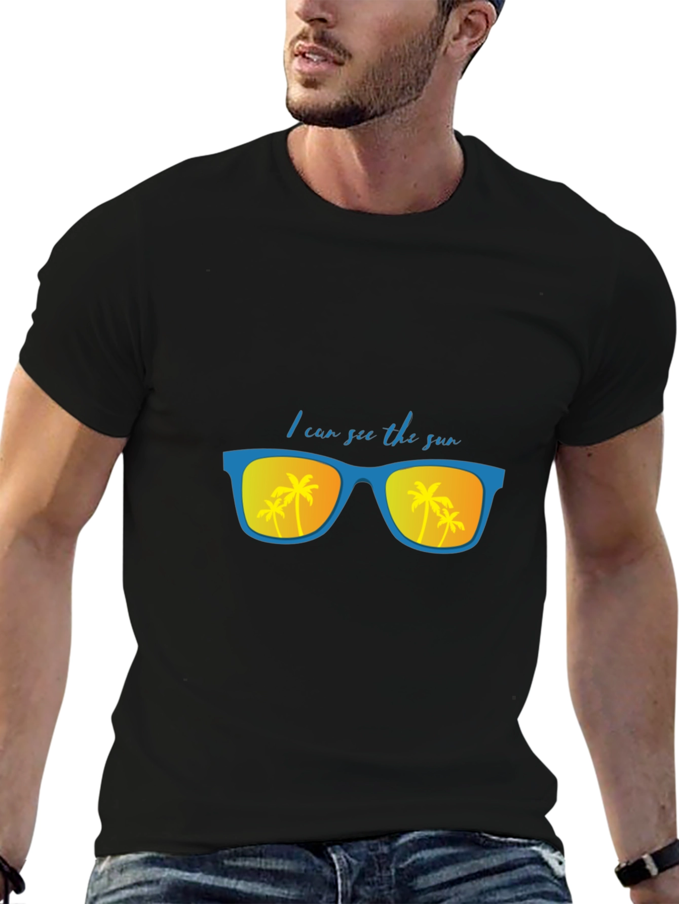 I Can See the Sun Black T-Shirt