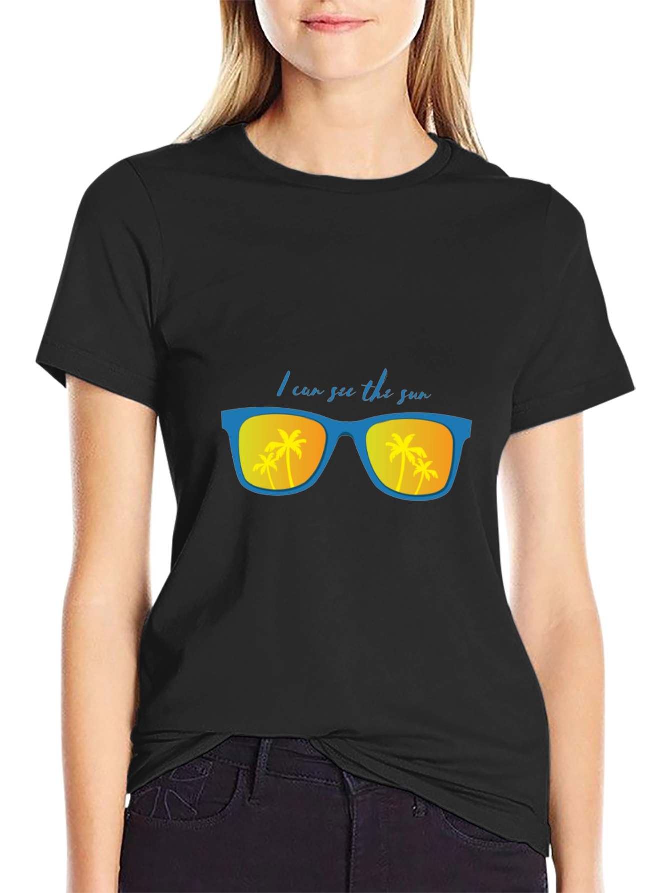 I Can See the Sun Black T-Shirt