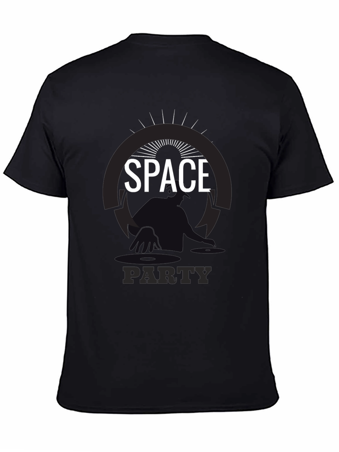 Space Party Graphic Tee - Black Cotton T-Shirt