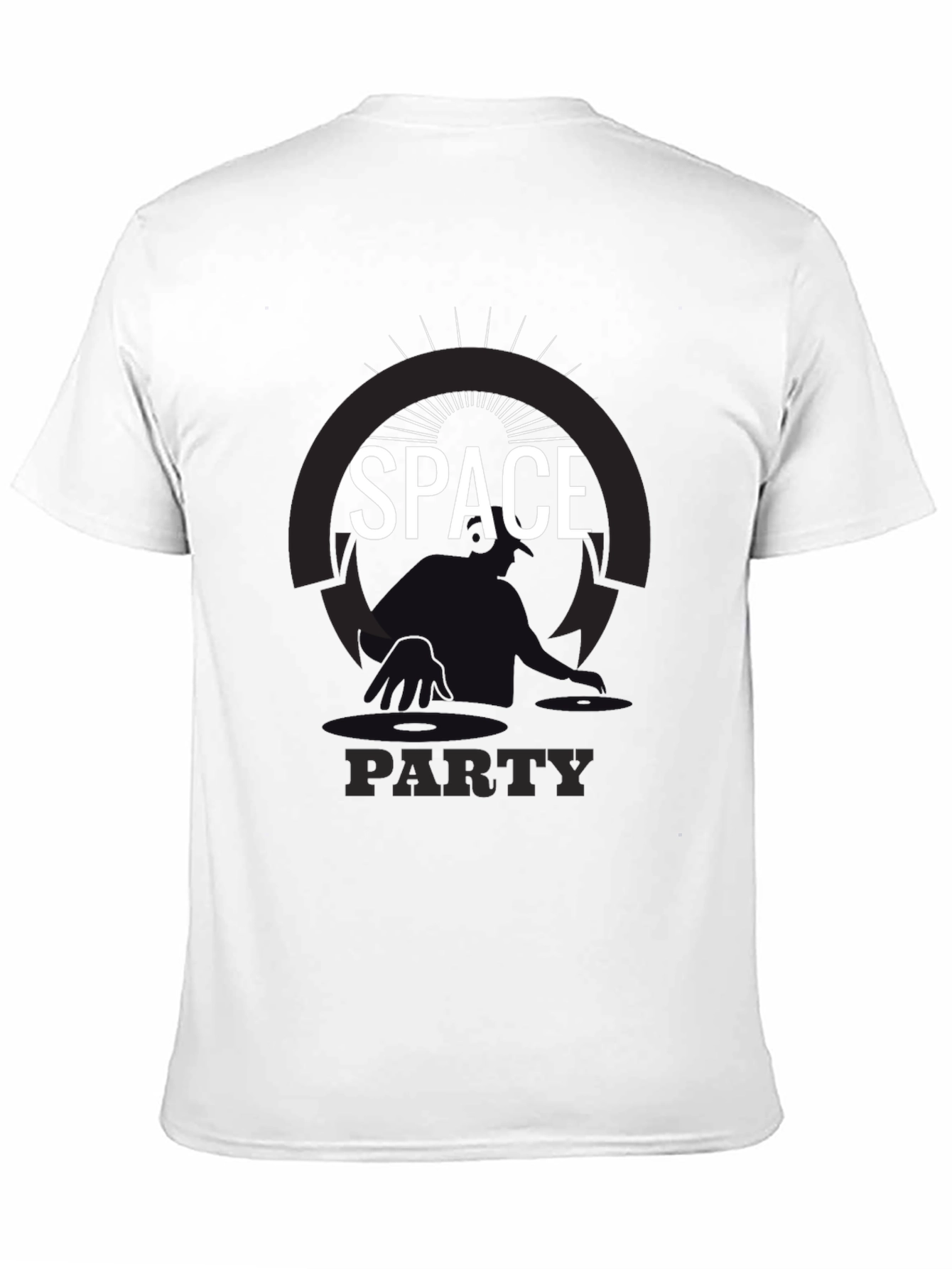 Space Party Graphic Tee - Black Cotton T-Shirt