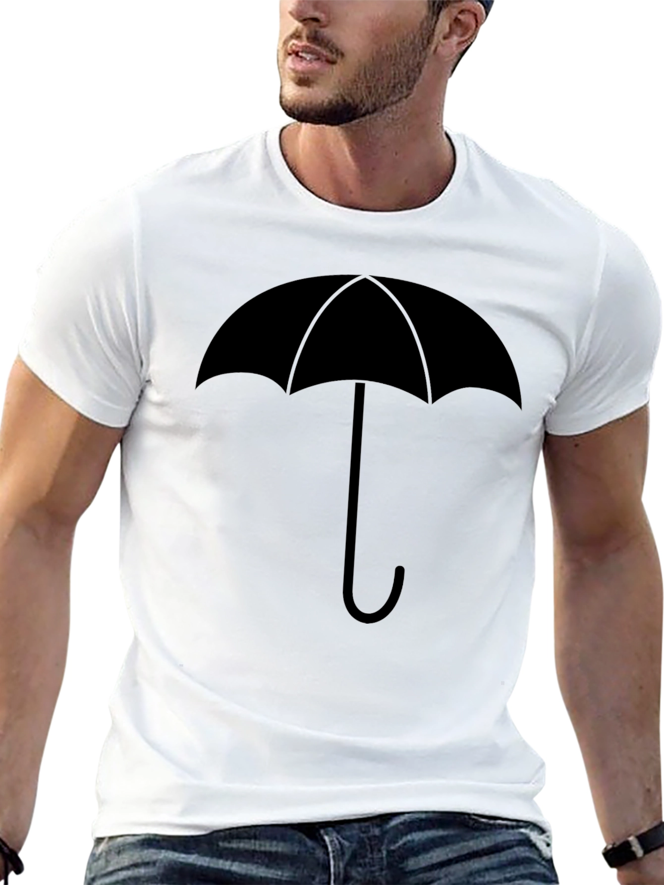 Black Umbrella Graphic Tee - Stylish & Unique