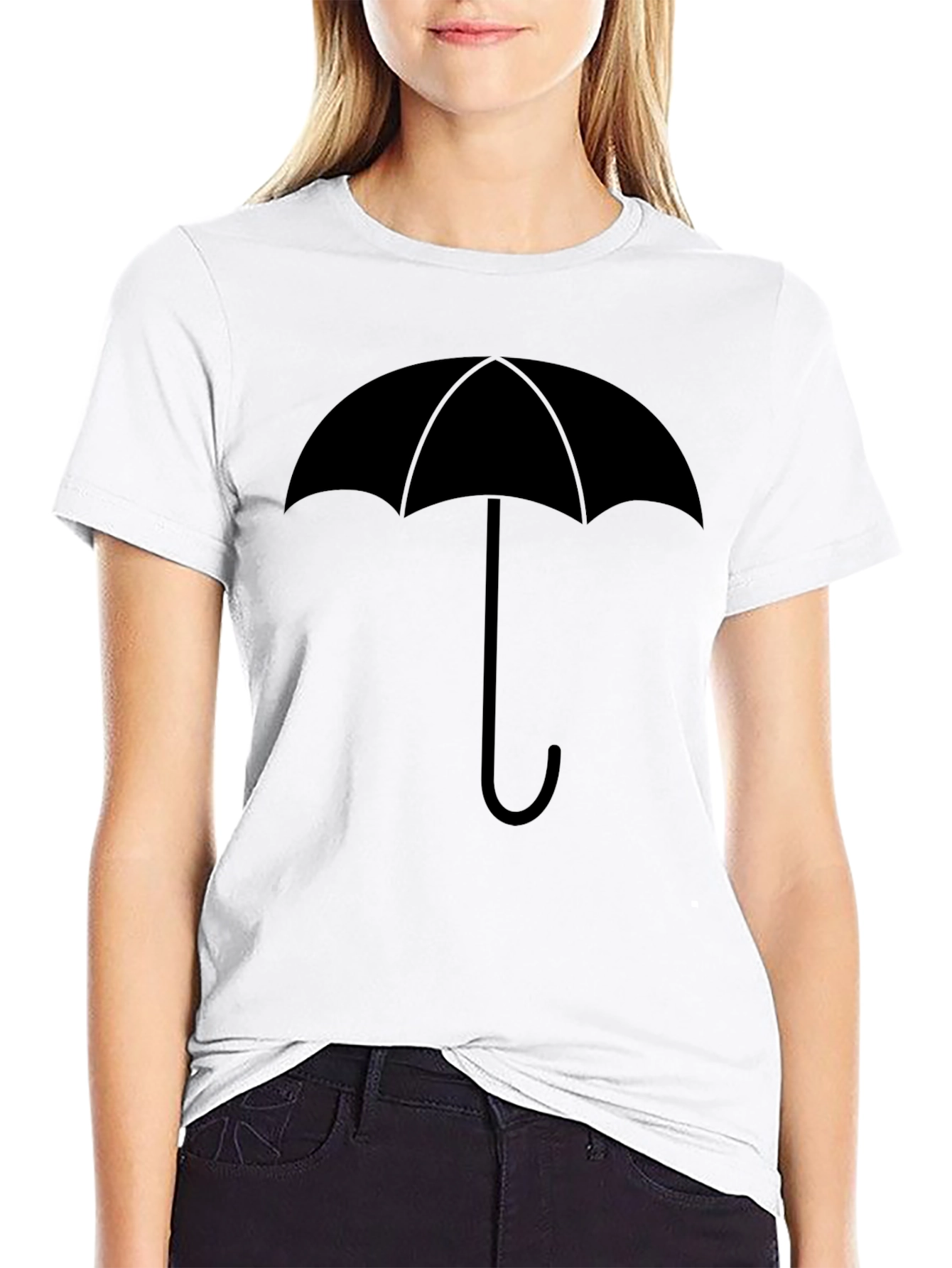 Black Umbrella Graphic Tee - Stylish & Unique