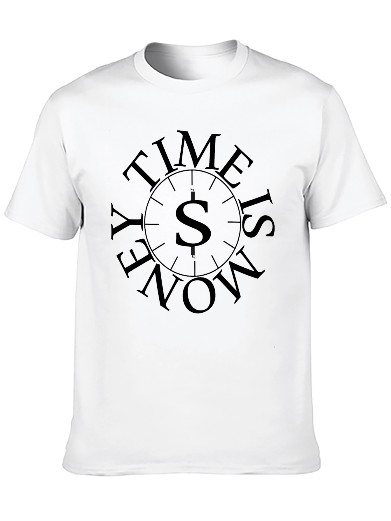 Time Is Money Graphic Print T-Shirt - Black