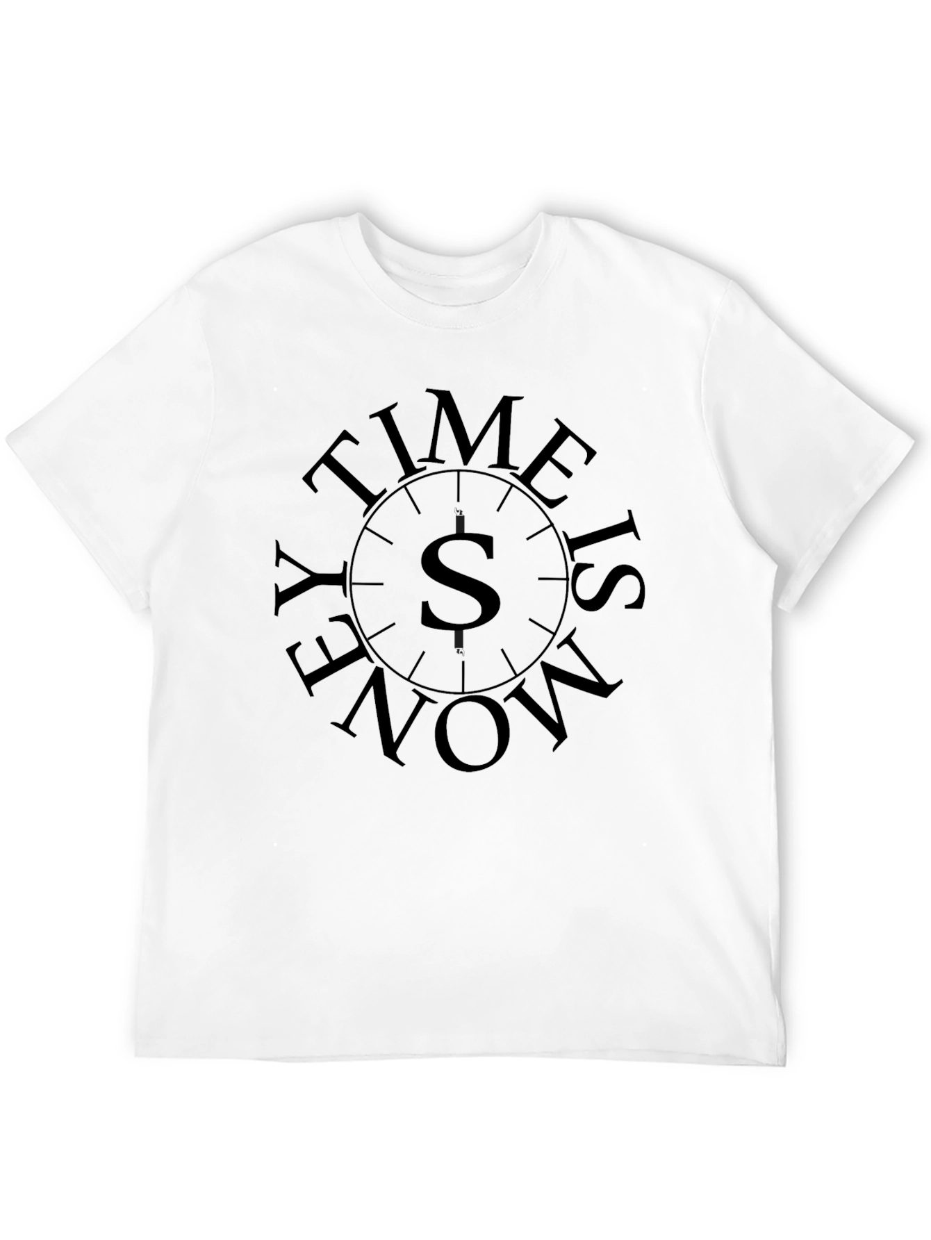 Time Is Money Graphic Print T-Shirt - Black
