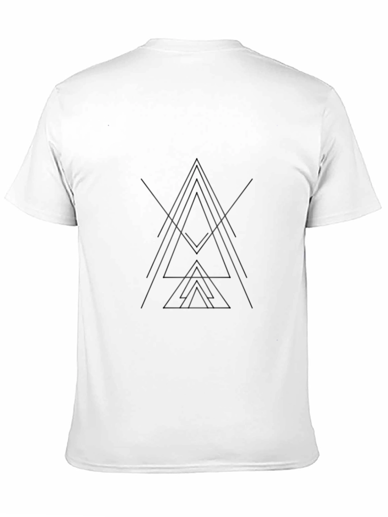 Mens Black Geometric Graphic Tee