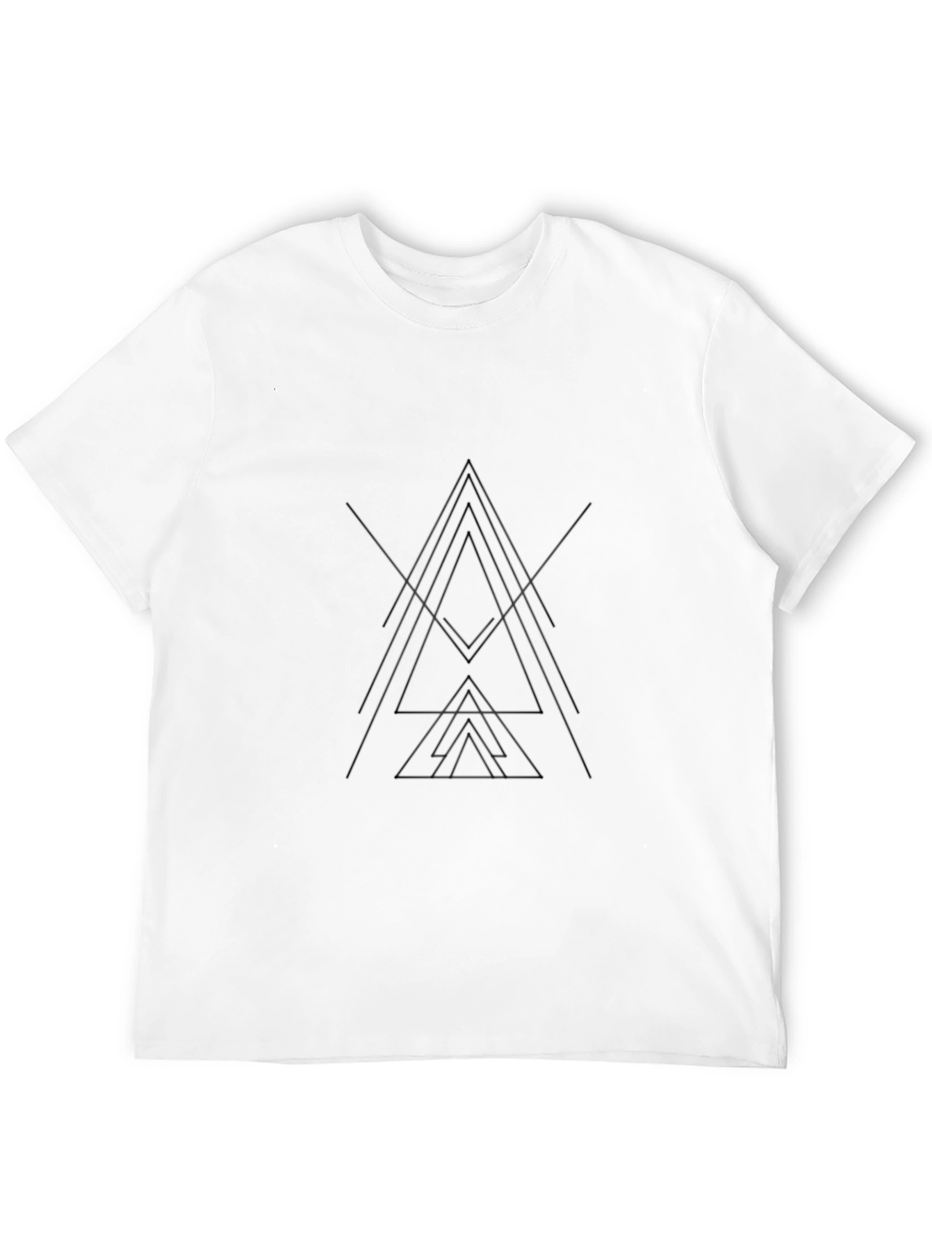 Mens Black Geometric Graphic Tee
