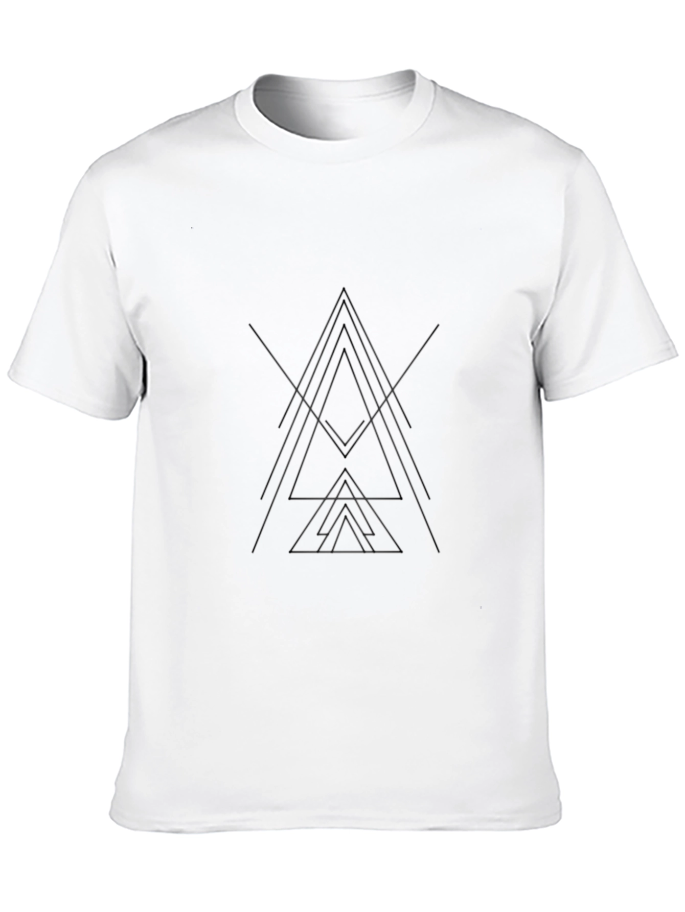 Mens Black Geometric Graphic Tee