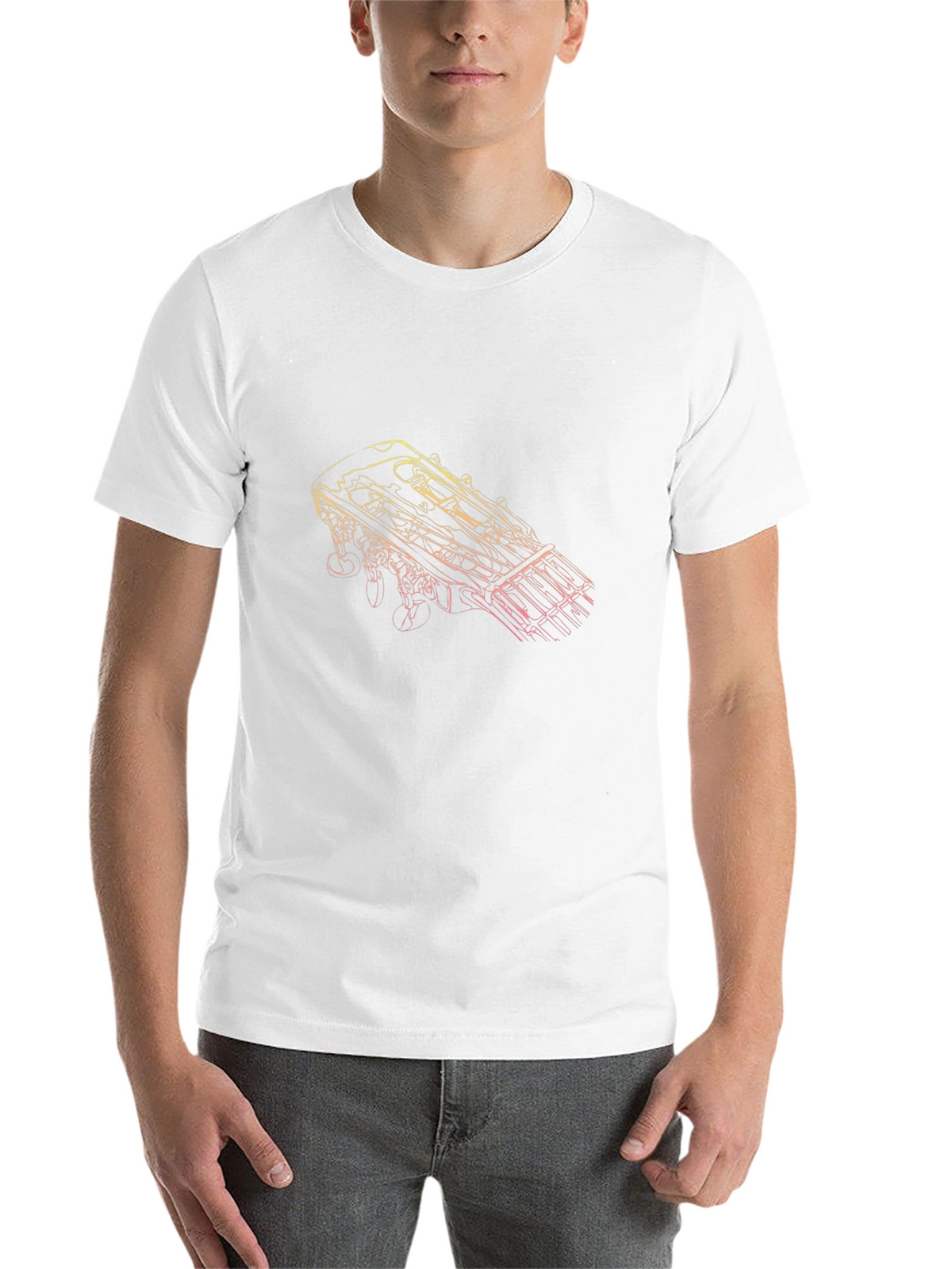 Guitar Headstock Graphic Tee - Black Unisex T-Shirt
