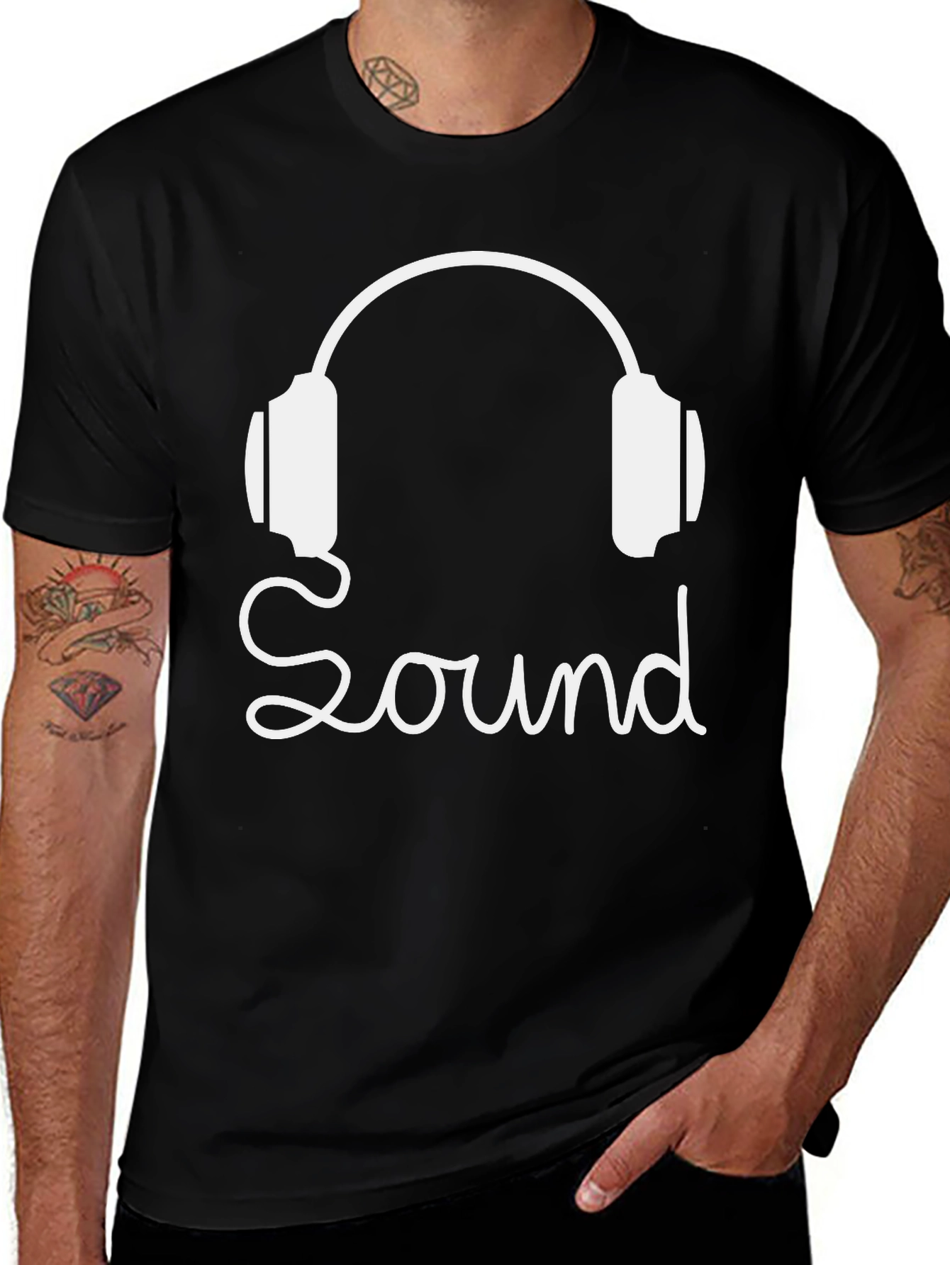 Sound Headphones Graphic Tee - Black