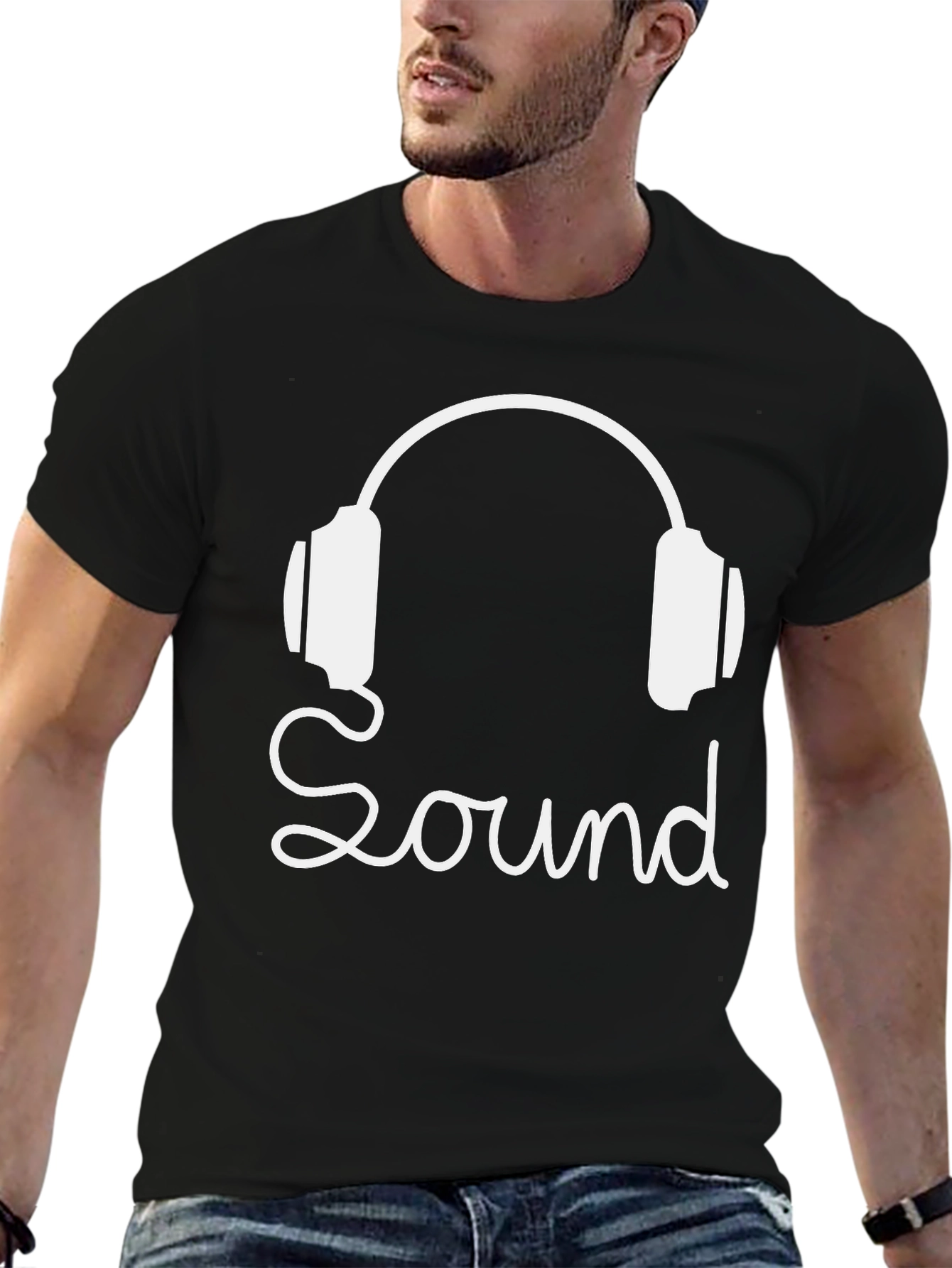 Sound Headphones Graphic Tee - Black