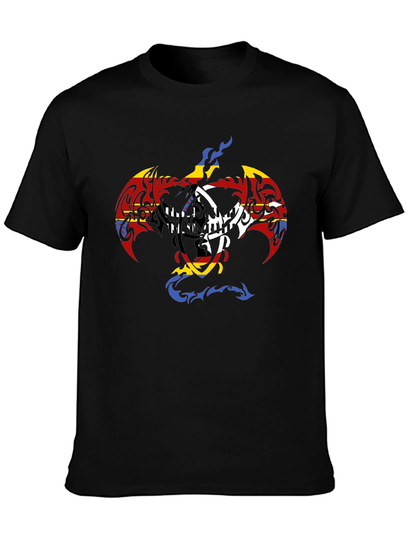 Tribal Dragon Graphic Black T-Shirt