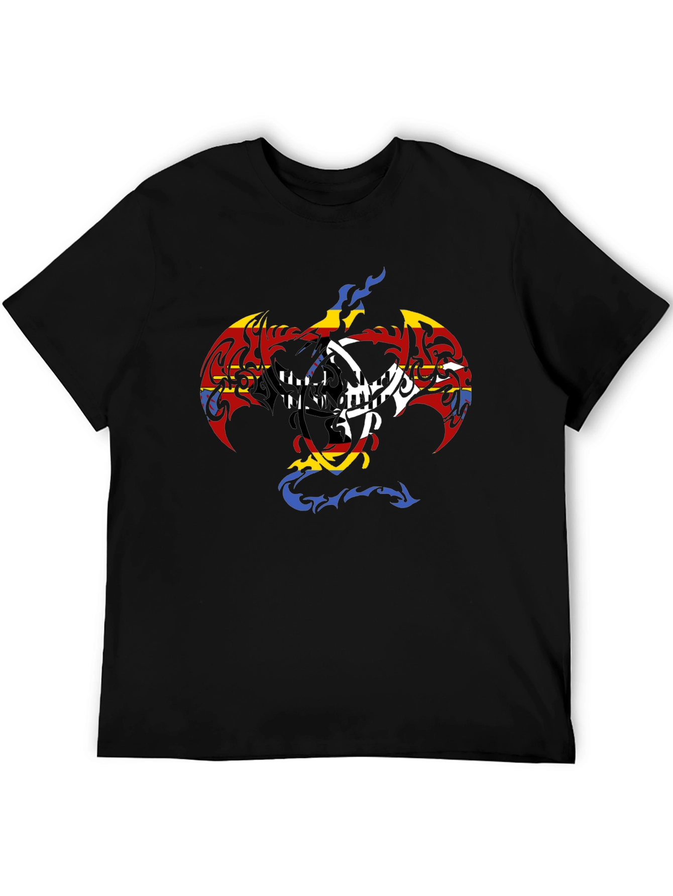 Tribal Dragon Graphic Black T-Shirt