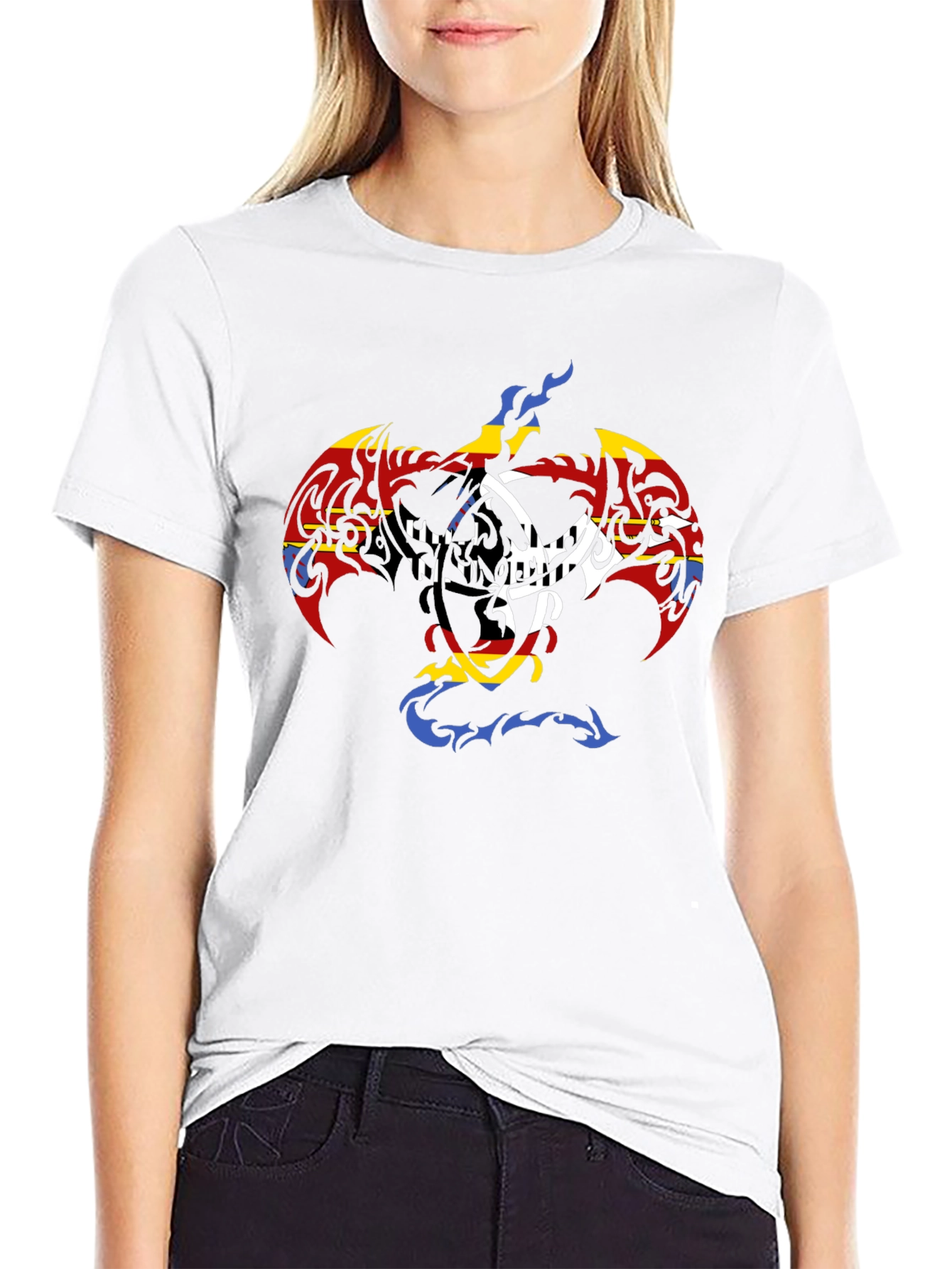 Tribal Dragon Graphic Black T-Shirt
