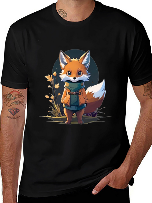 Cute Fox Cartoon Graphic T-Shirt