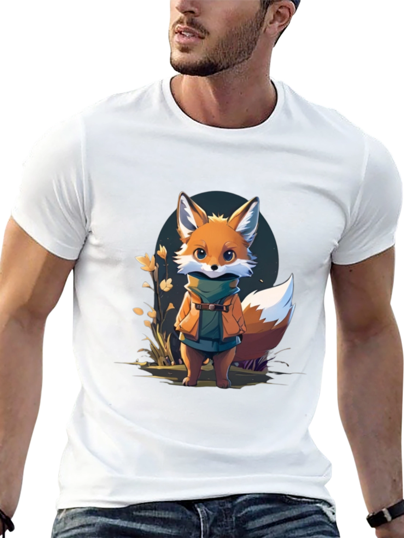 Cute Fox Cartoon Graphic T-Shirt