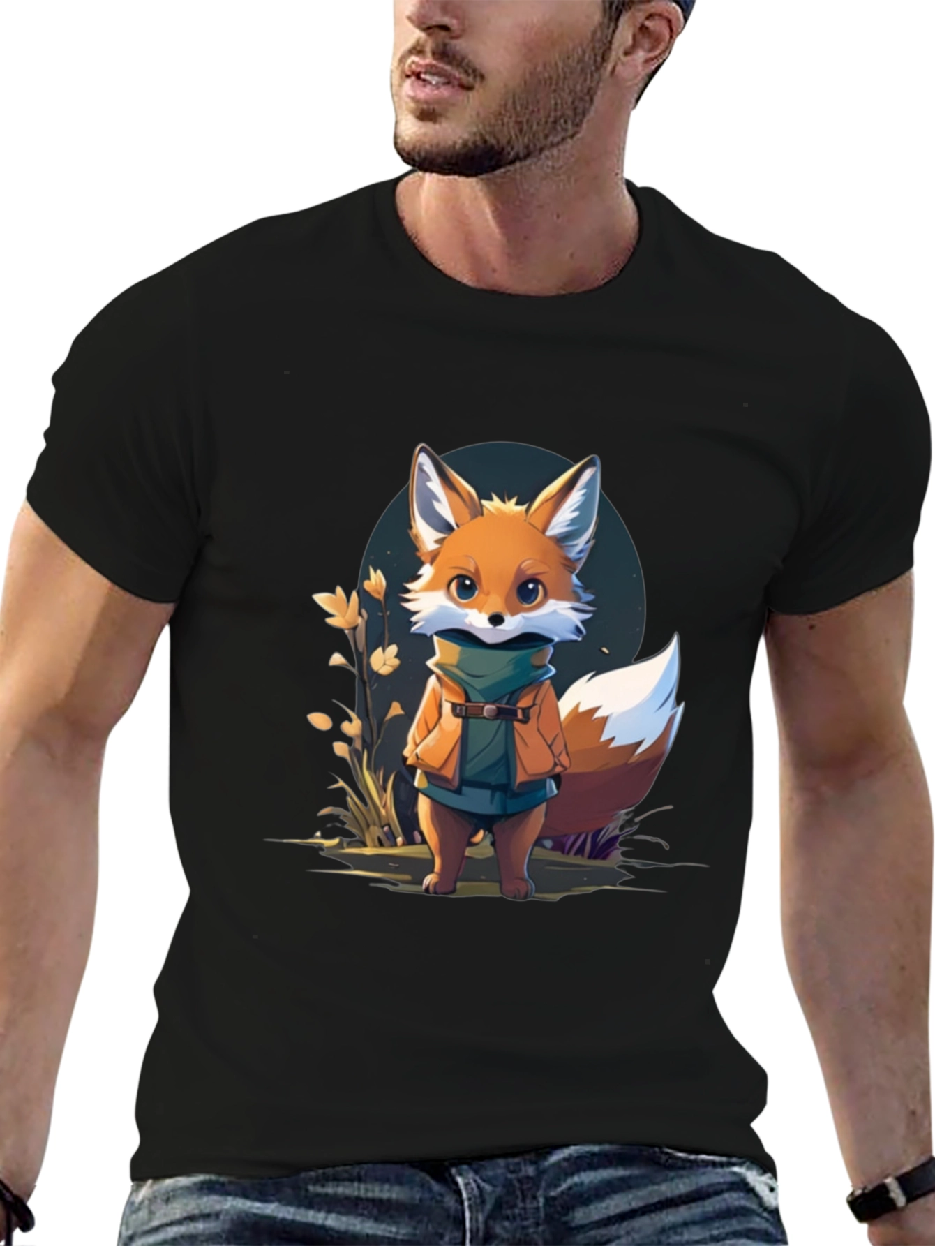 Cute Fox Cartoon Graphic T-Shirt