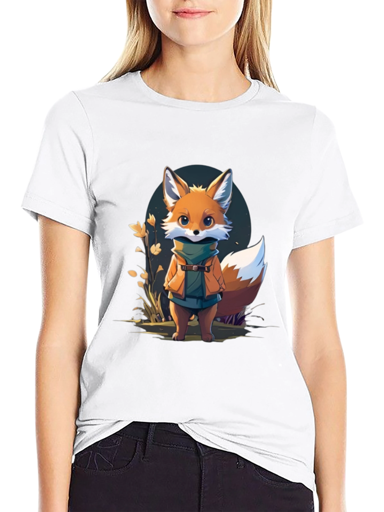 Cute Fox Cartoon Graphic T-Shirt