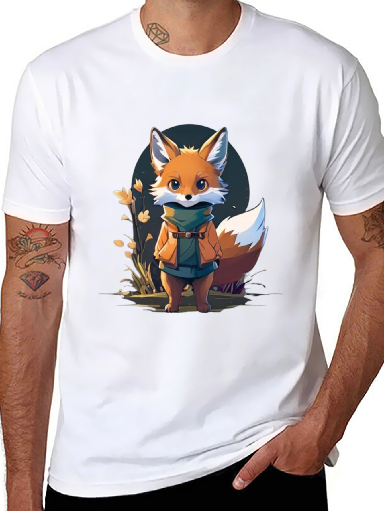 Cute Fox Cartoon Graphic T-Shirt