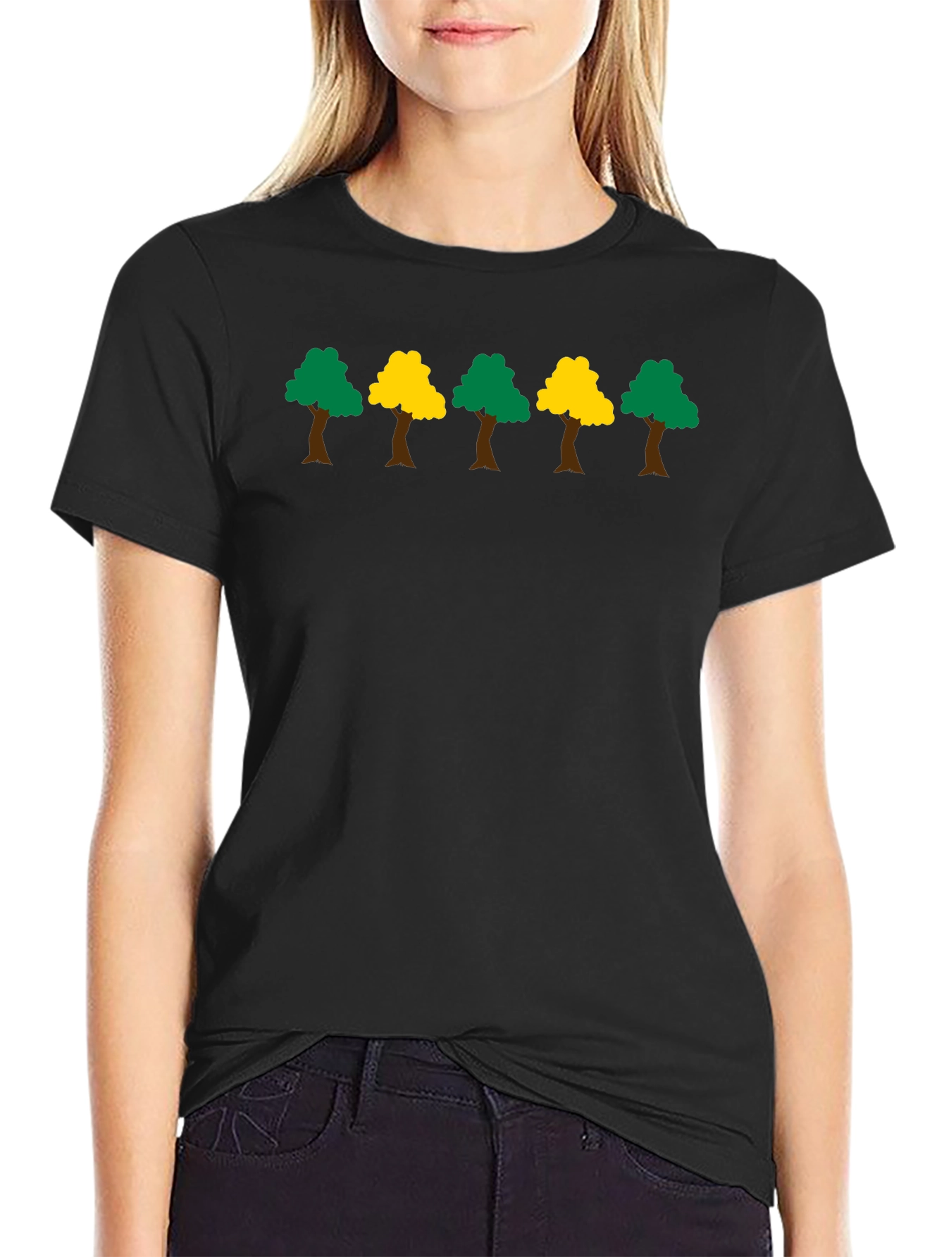 Trendy Tree Graphic Black T-Shirt