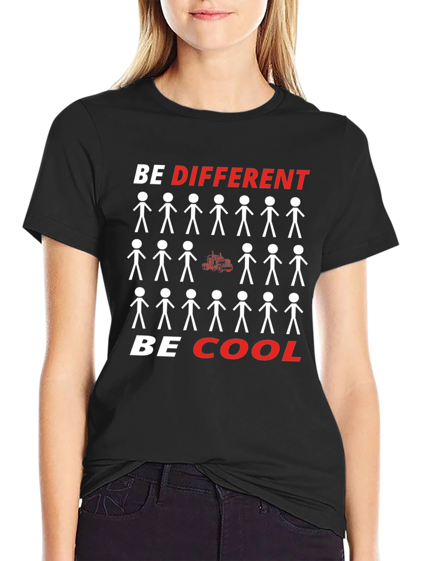 Be Different Be Cool Graphic Tee - Black