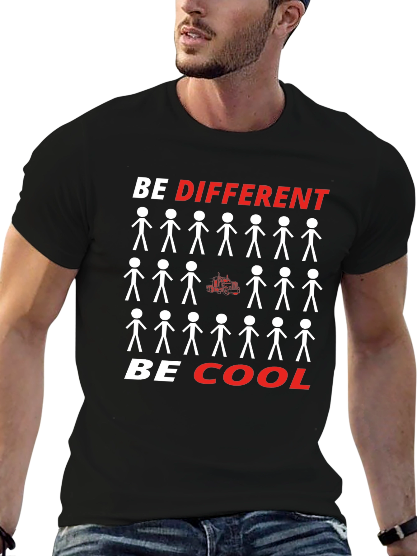 Be Different Be Cool Graphic Tee - Black