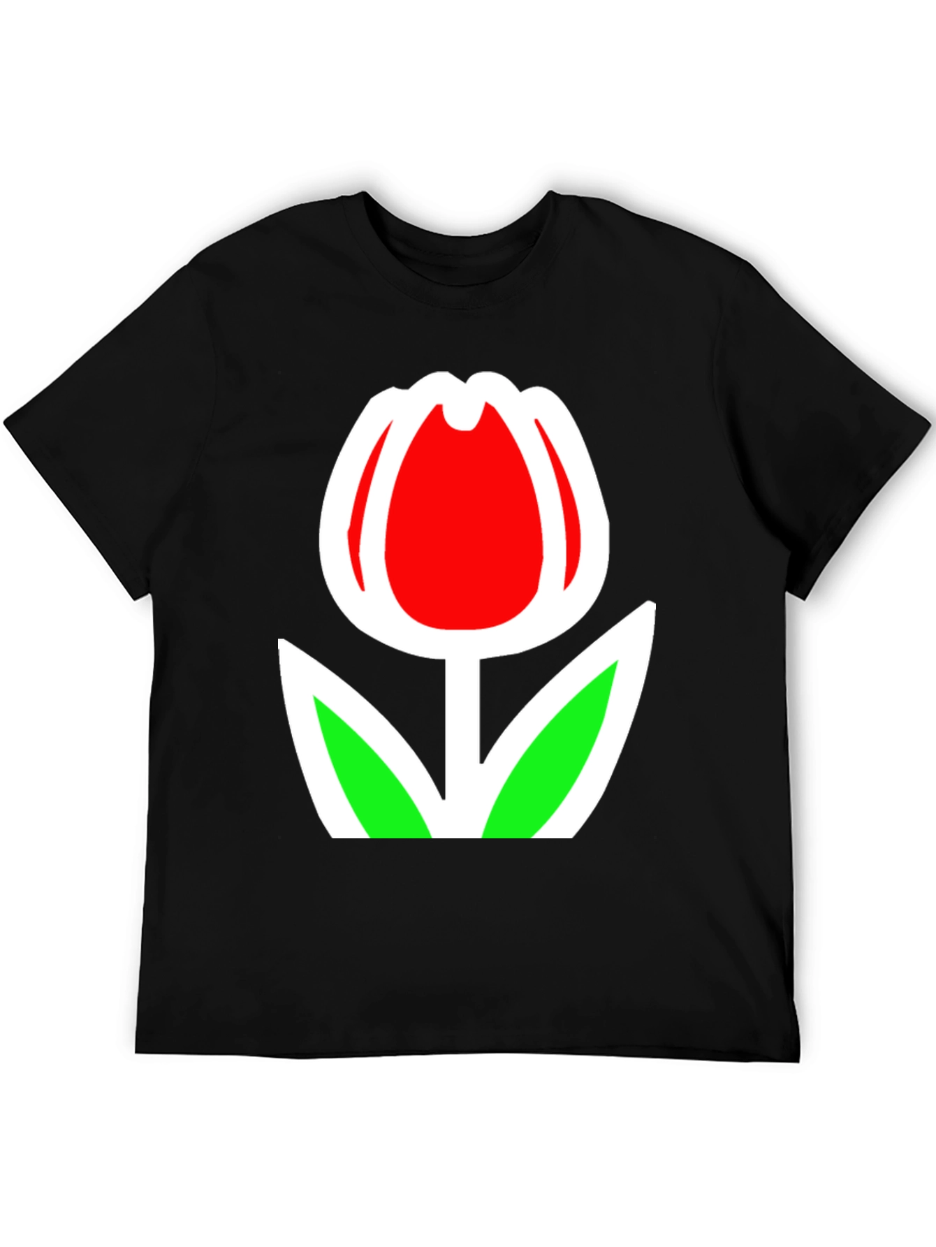Tulip Graphic Black T-Shirt