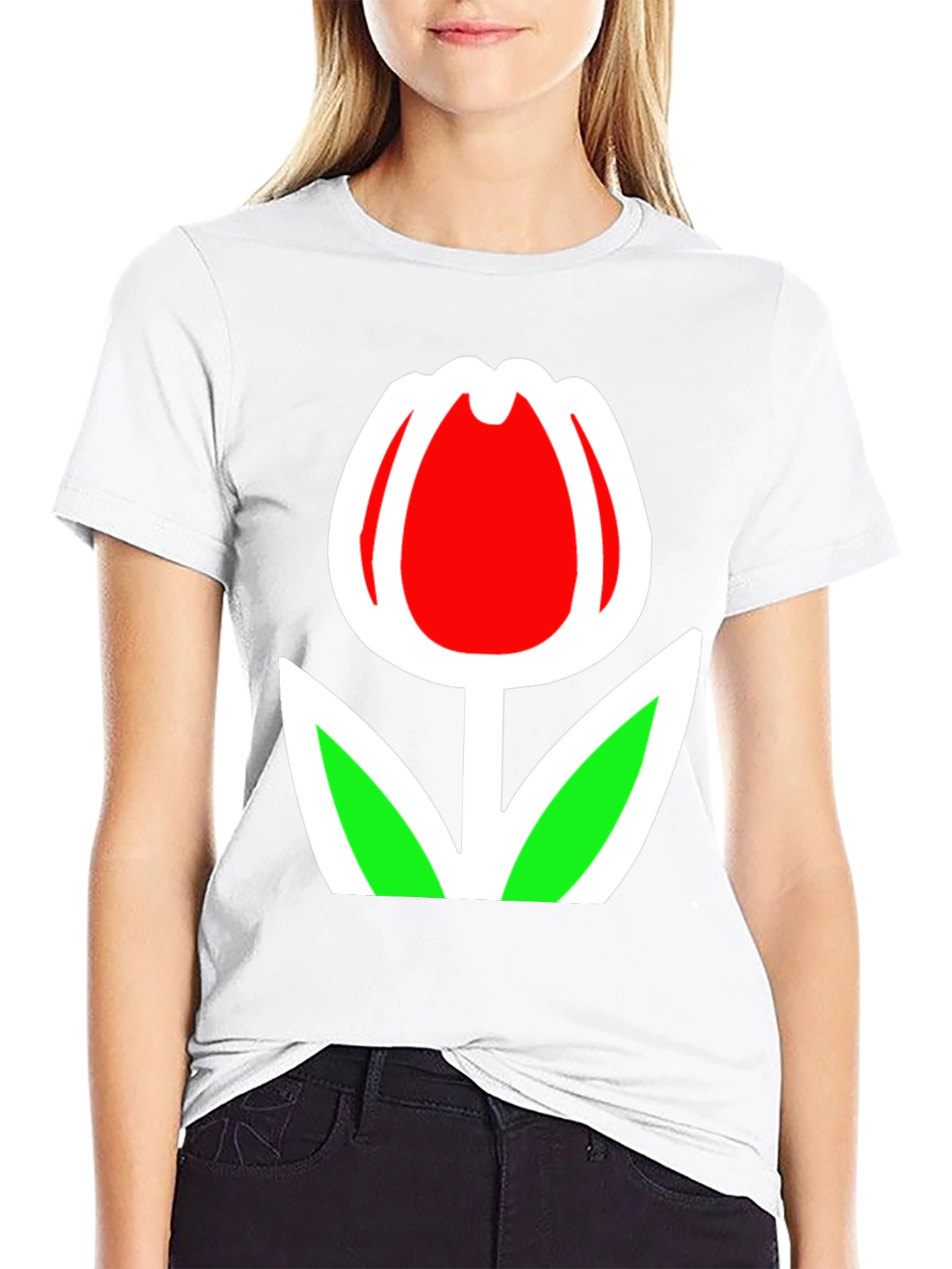 Tulip Graphic Black T-Shirt