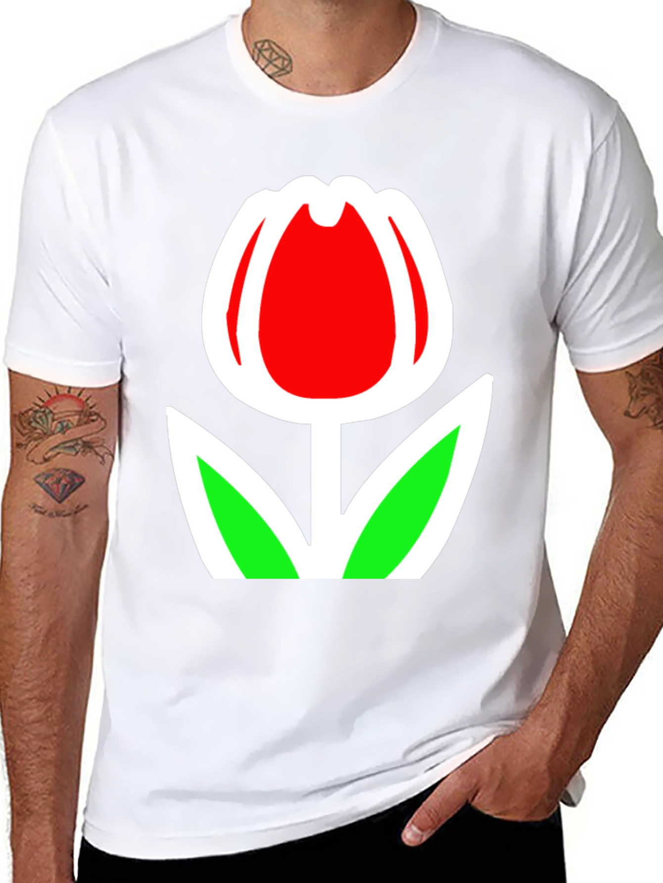 Tulip Graphic Black T-Shirt