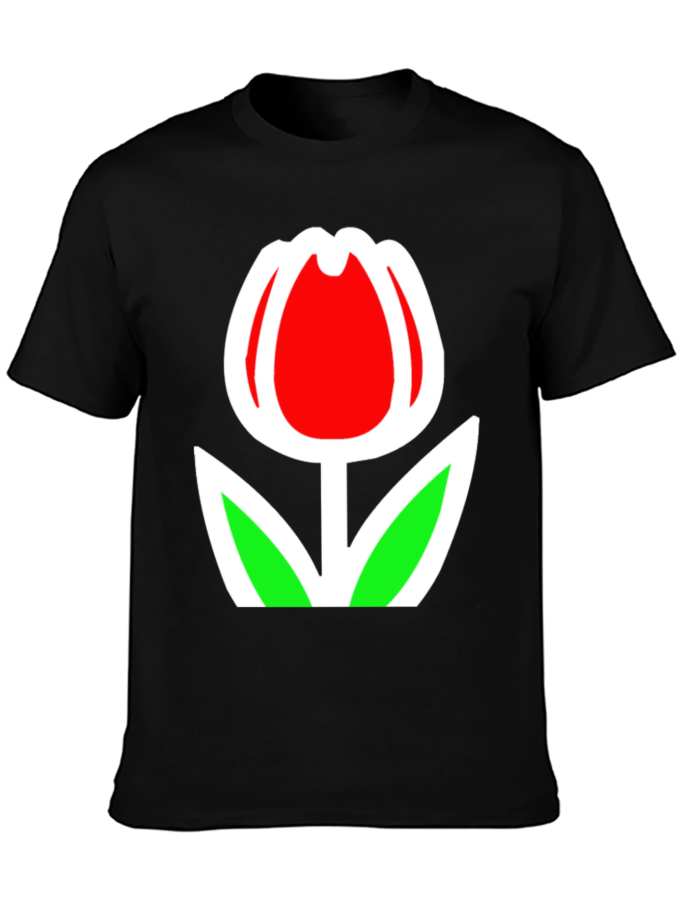 Tulip Graphic Black T-Shirt