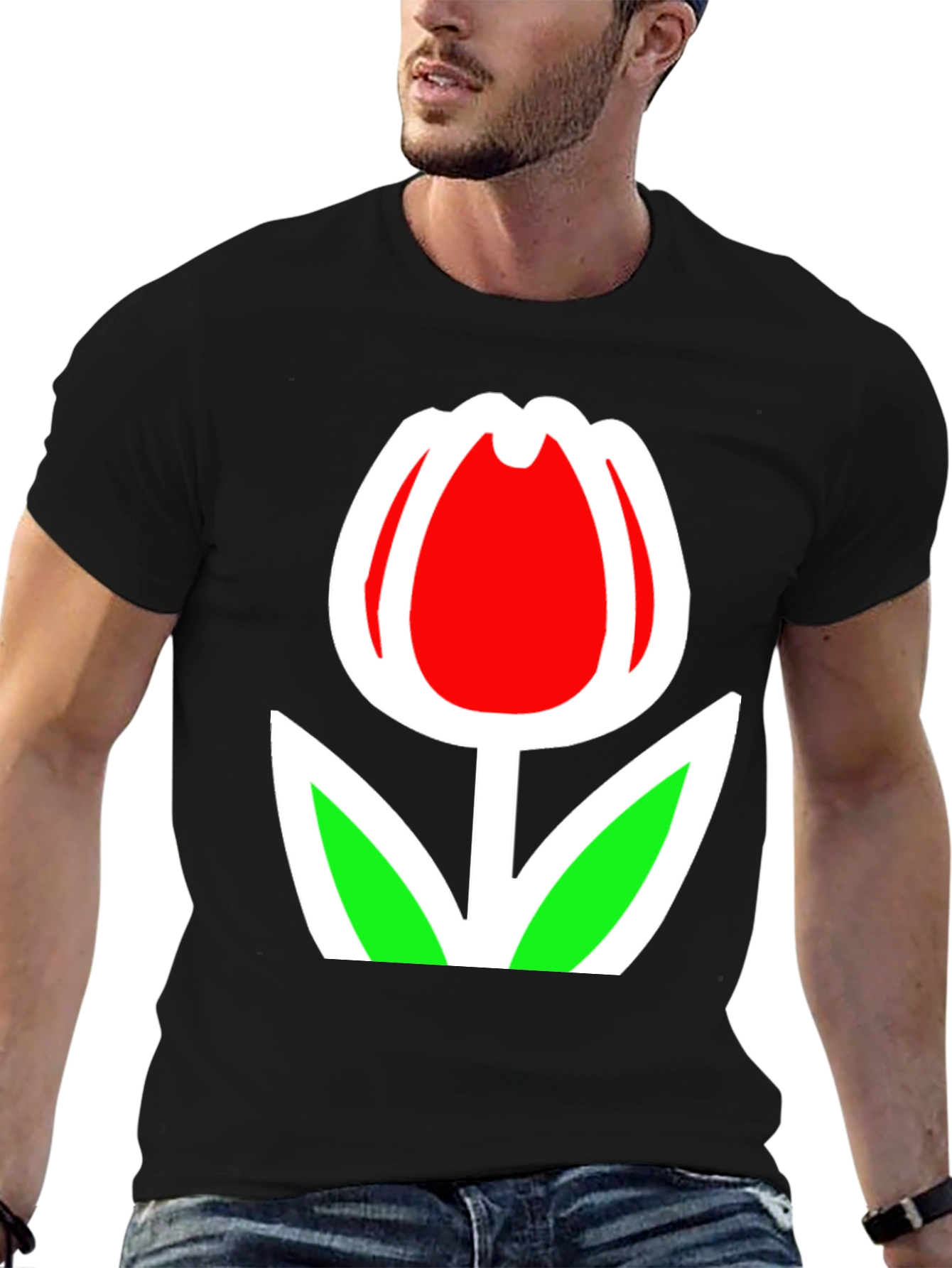 Tulip Graphic Black T-Shirt