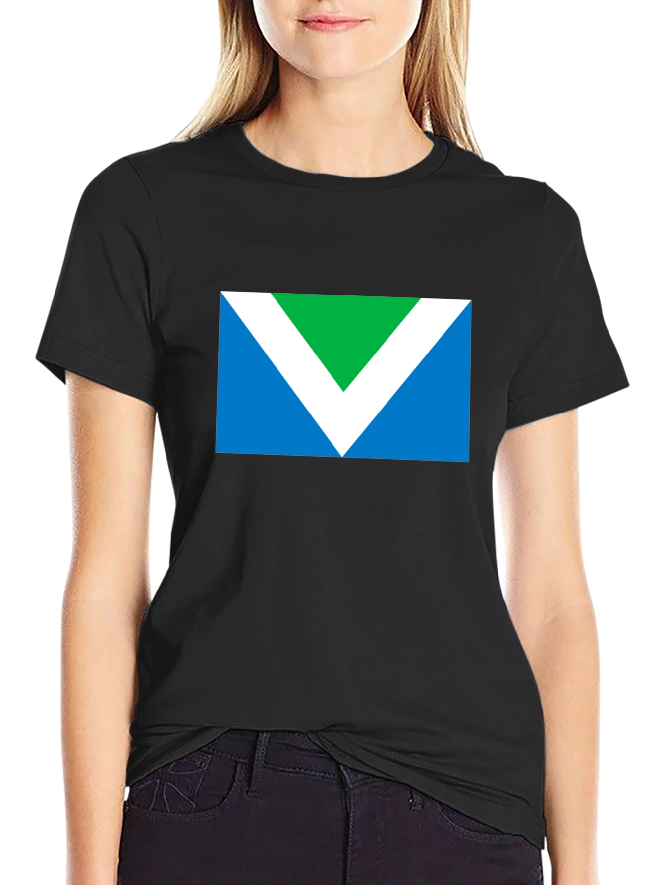 Vegan Symbol T-Shirt - Black Short Sleeve