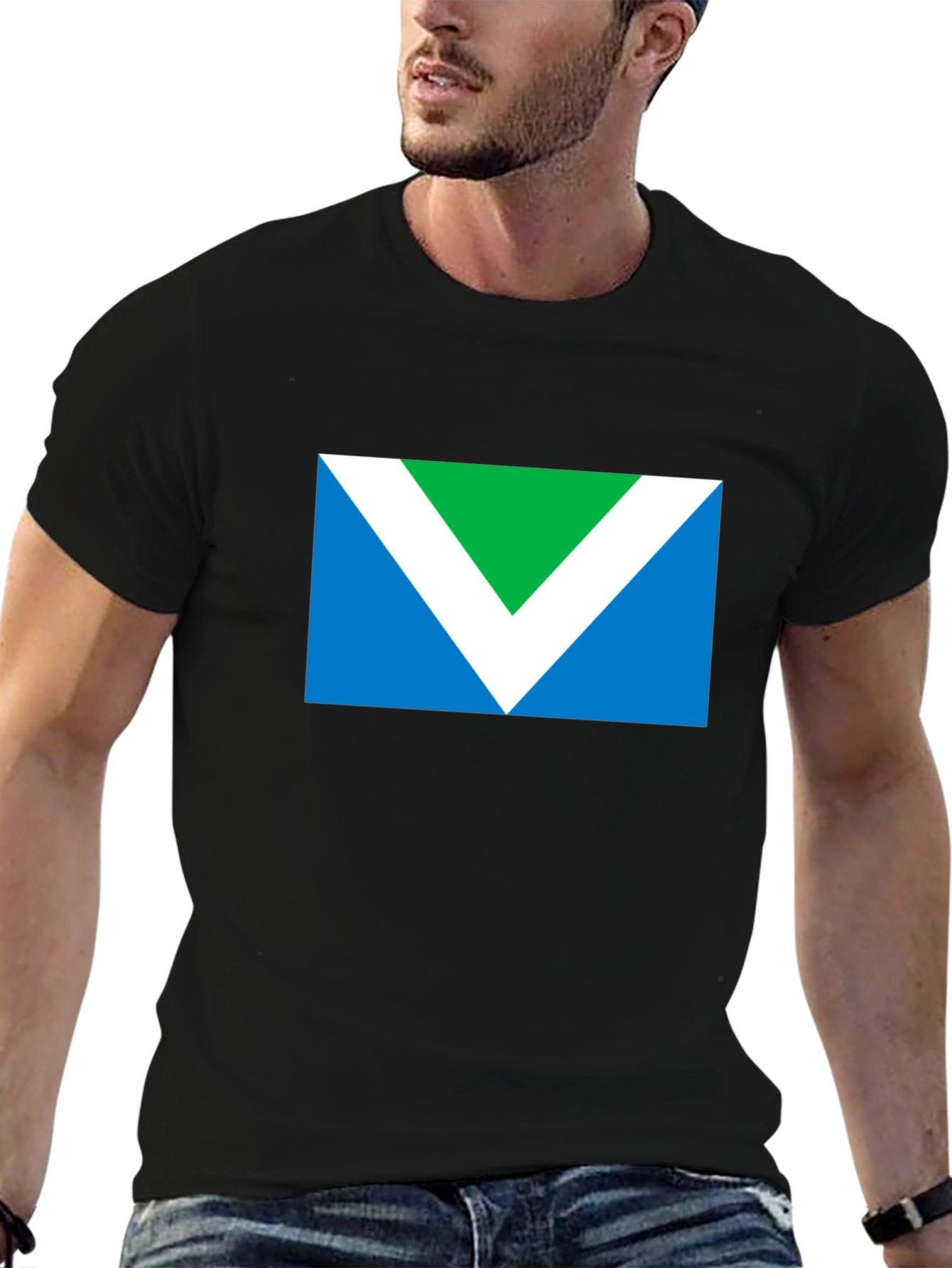 Vegan Symbol T-Shirt - Black Short Sleeve
