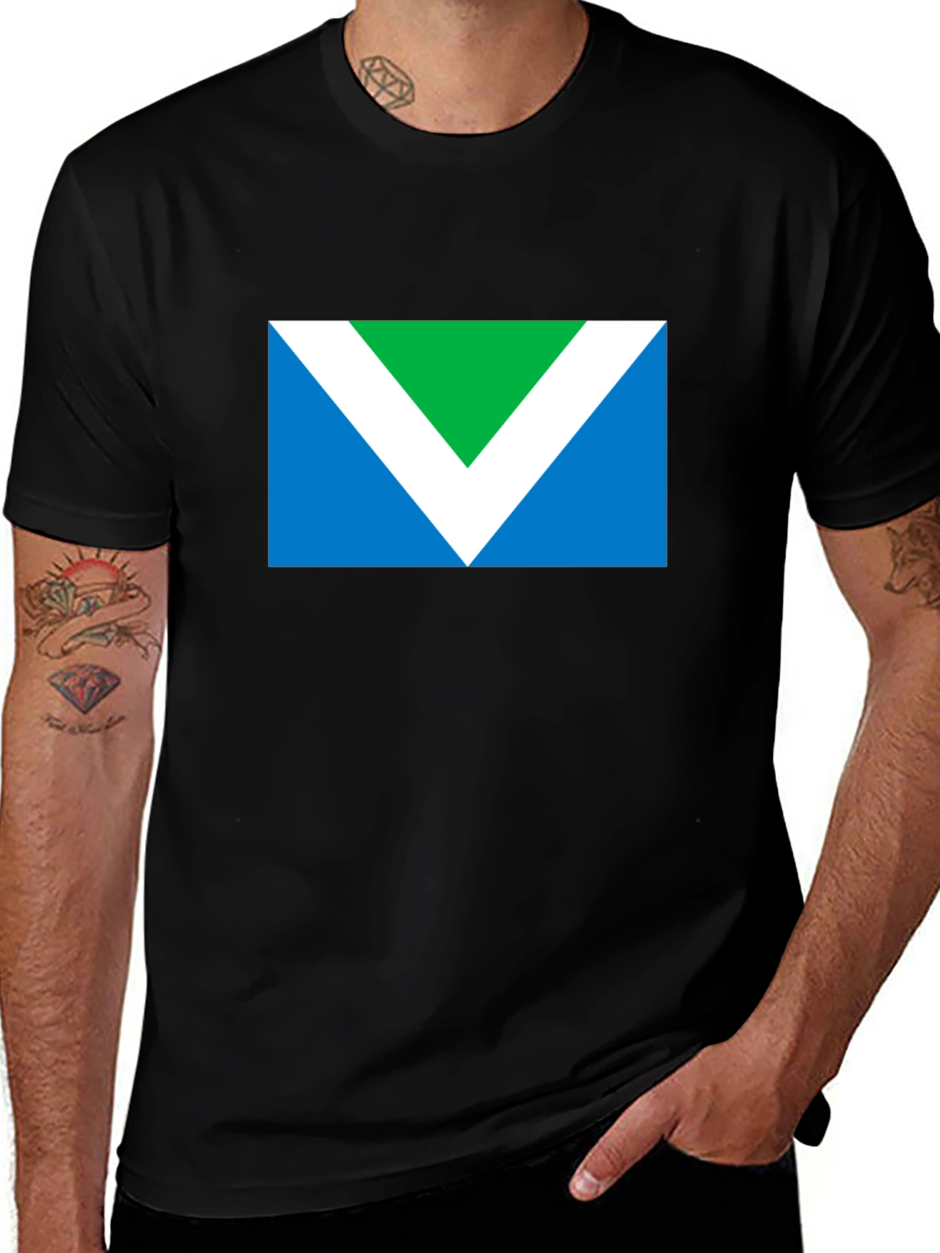 Vegan Symbol T-Shirt - Black Short Sleeve