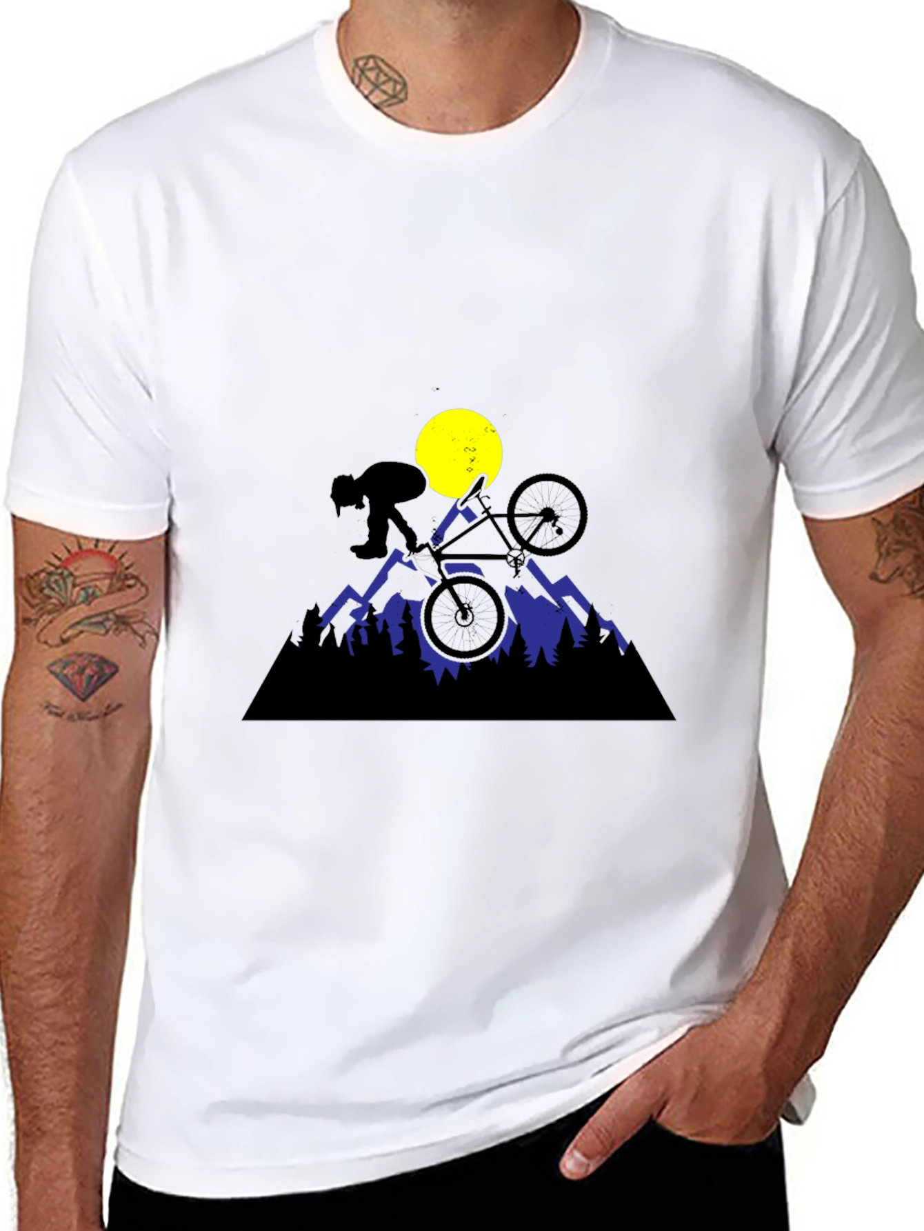 Mountain Biker Tee - Black Graphic T-Shirt