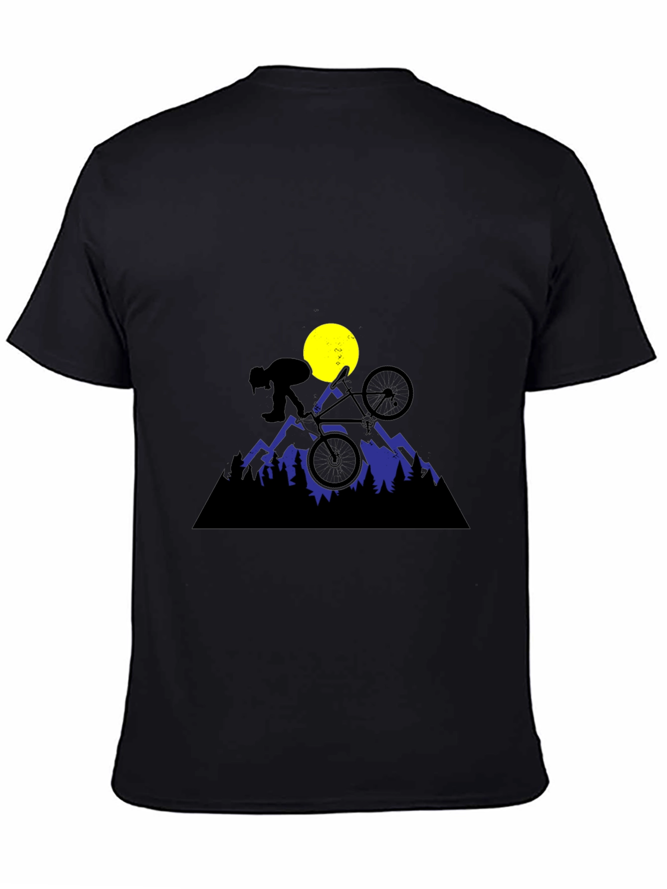 Mountain Biker Tee - Black Graphic T-Shirt