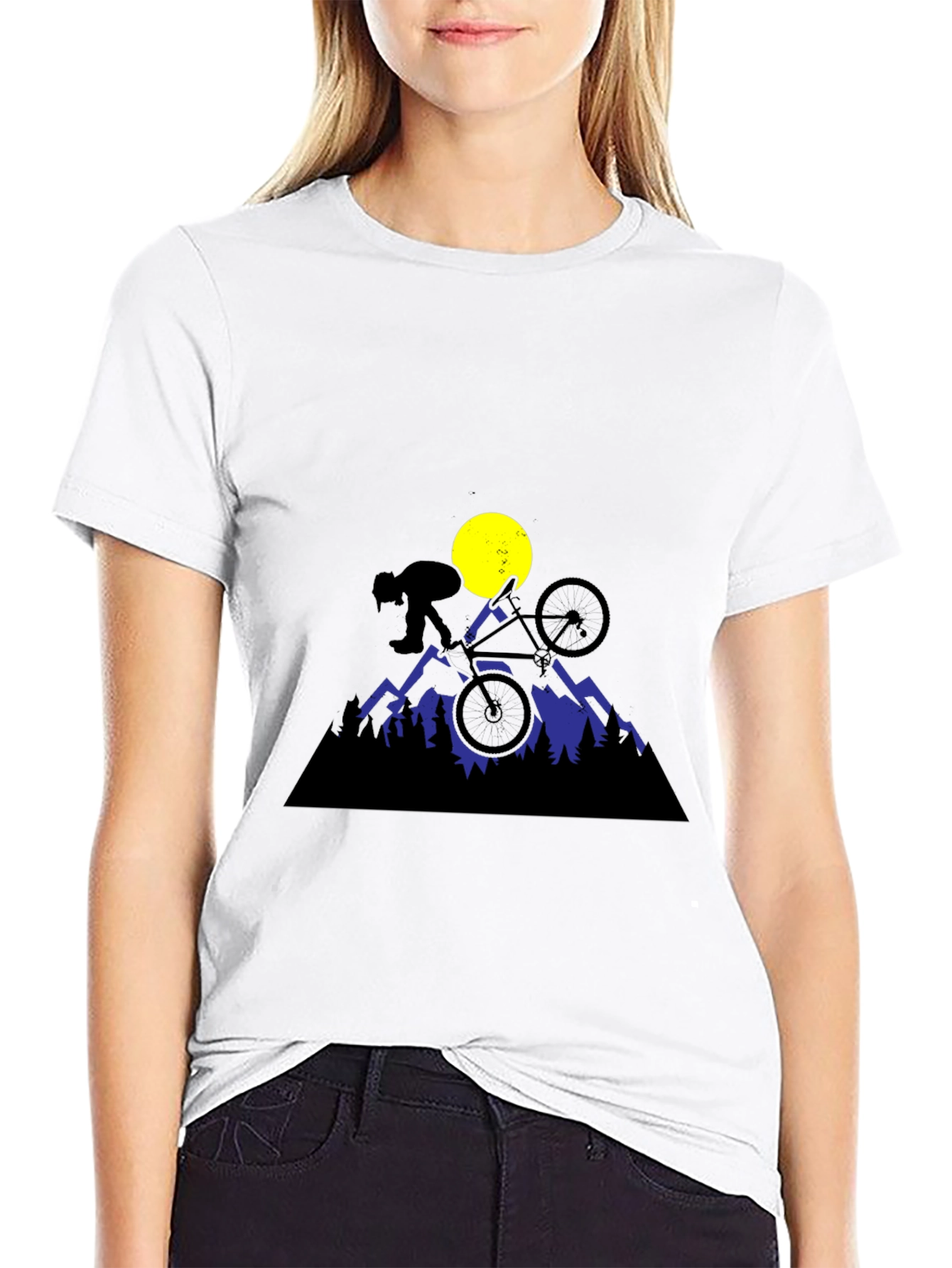 Mountain Biker Tee - Black Graphic T-Shirt
