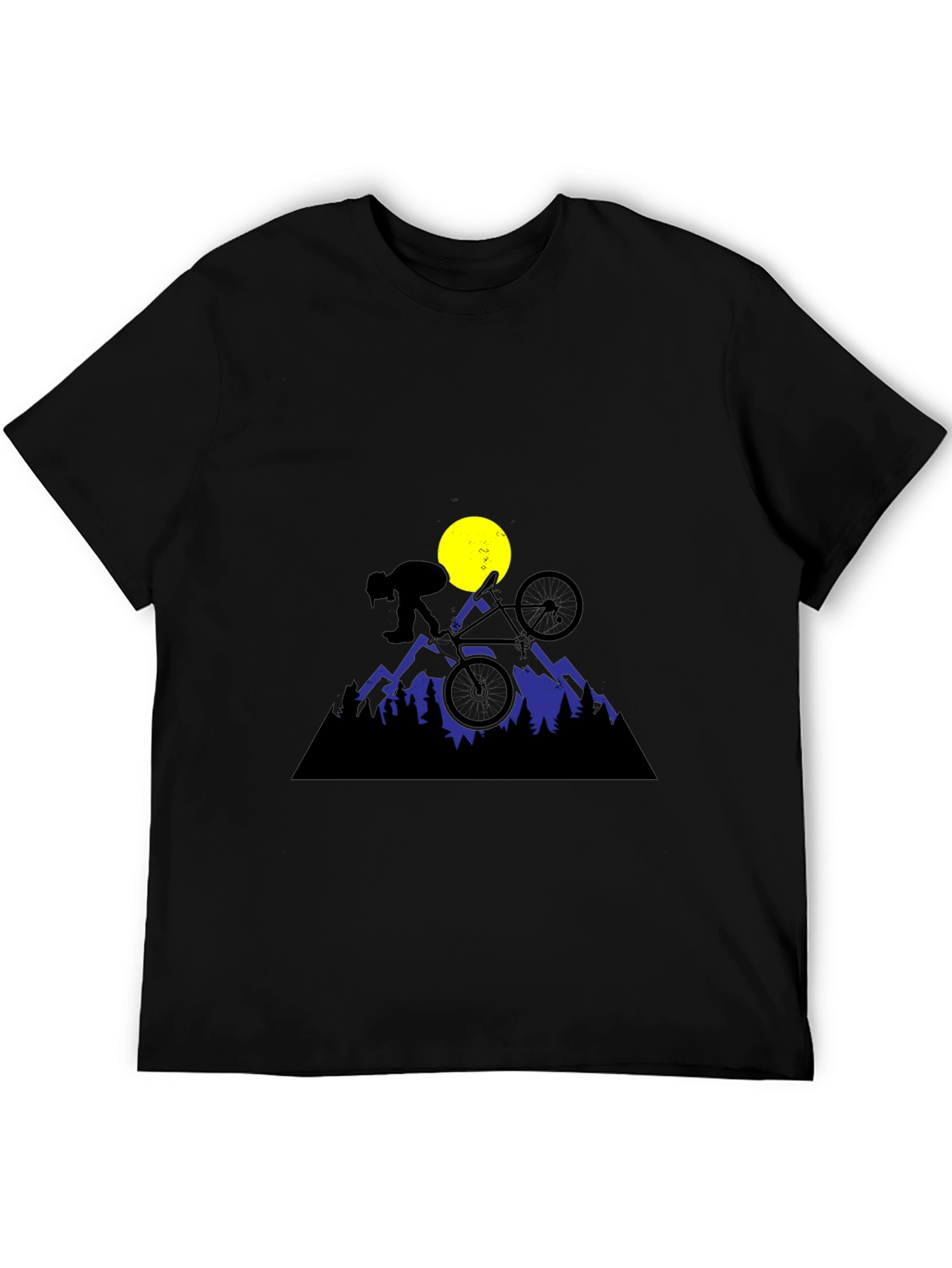 Mountain Biker Tee - Black Graphic T-Shirt