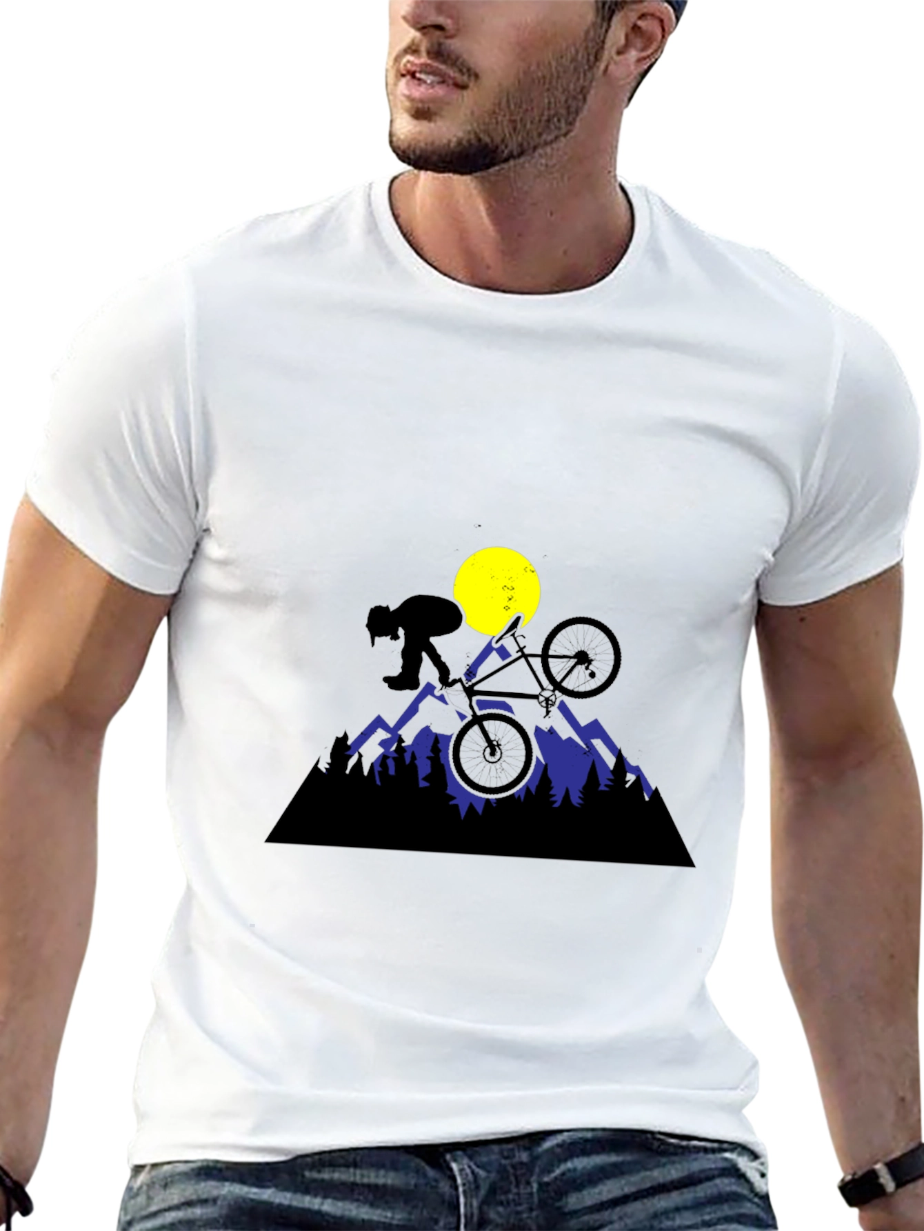 Mountain Biker Tee - Black Graphic T-Shirt