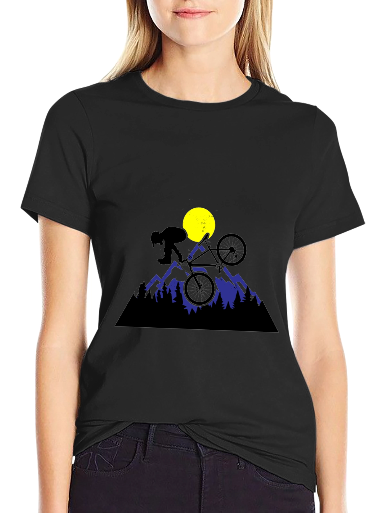 Mountain Biker Tee - Black Graphic T-Shirt