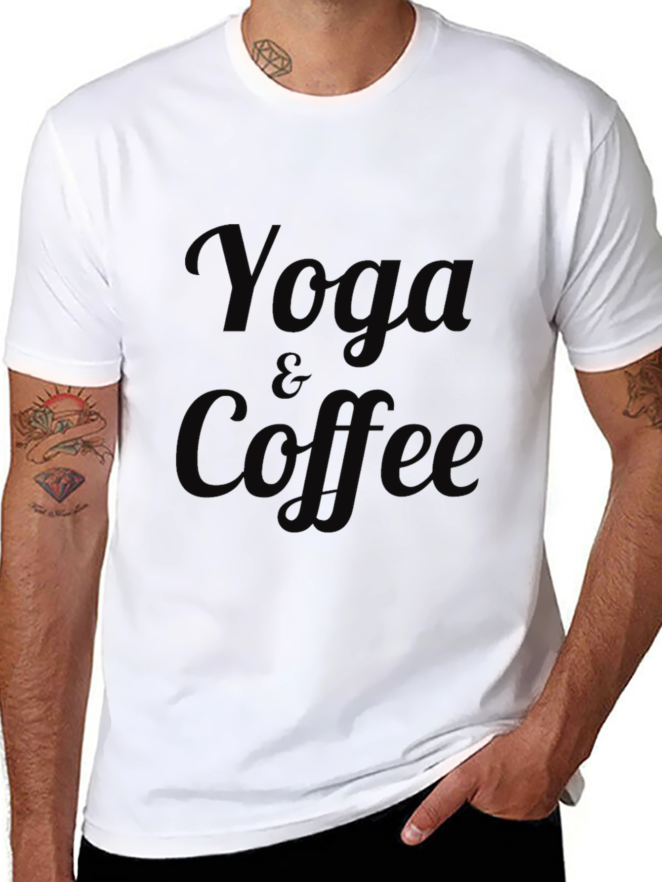 Yoga & Coffee Black T-Shirt